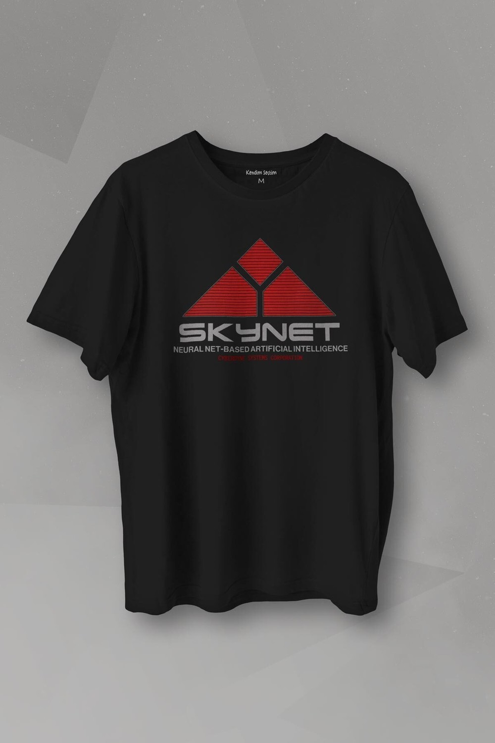 Feyza Design Unisex Siyah Yapay Zeka Baskılı Pamuk T-Shirt