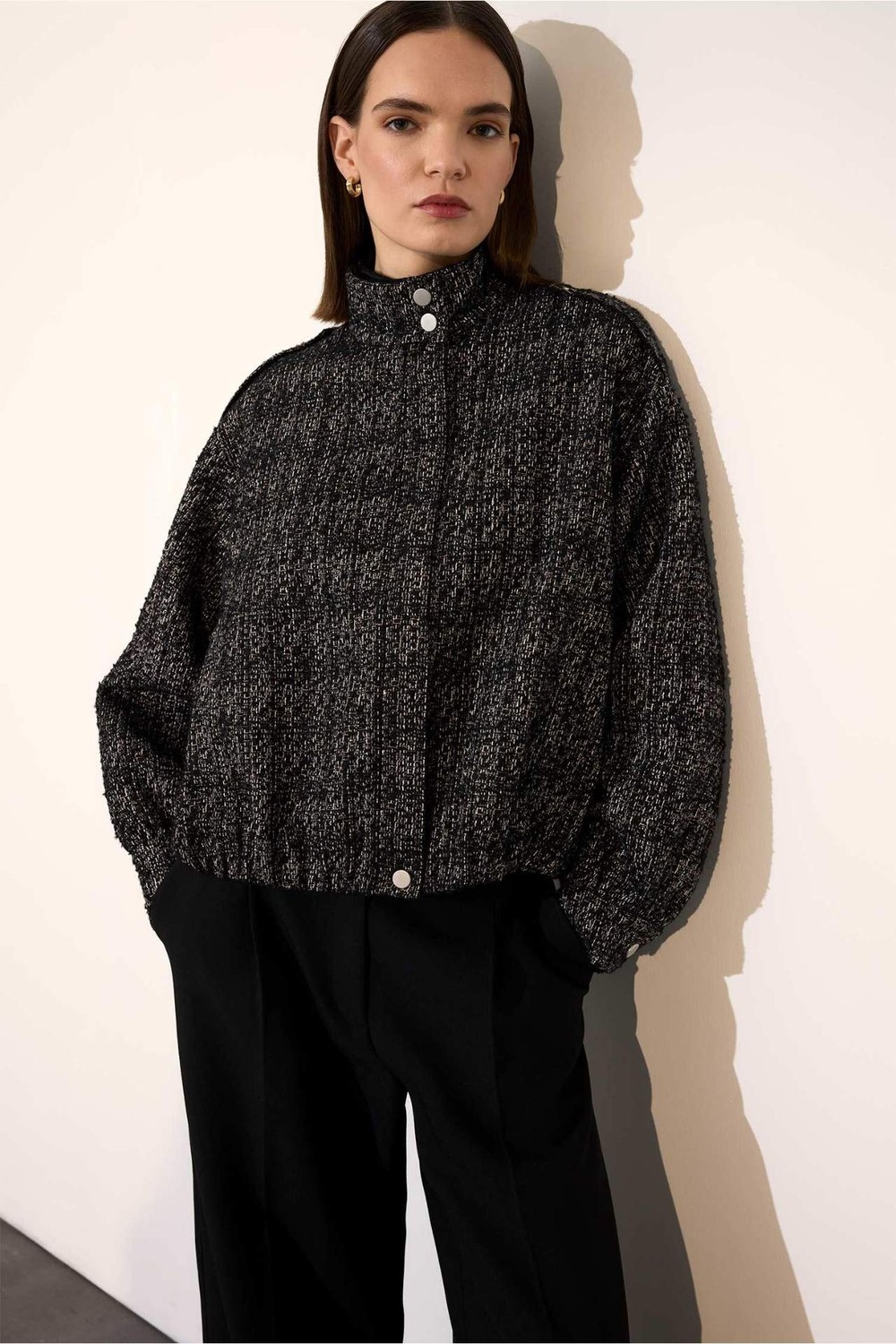 DeFacto Dik Yaka Tweed Ceket G8598AX26SP