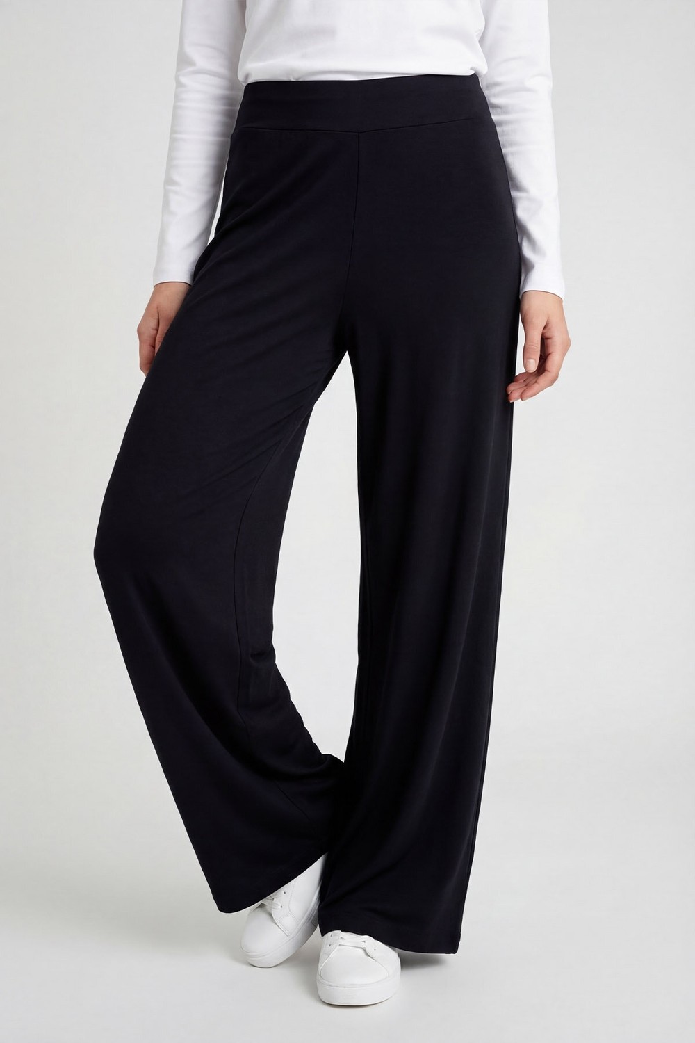 Tommy Life Siyah Comfort Fit Geniş Paça Korsajlı Palazzo Kadın Pantolon - 94681