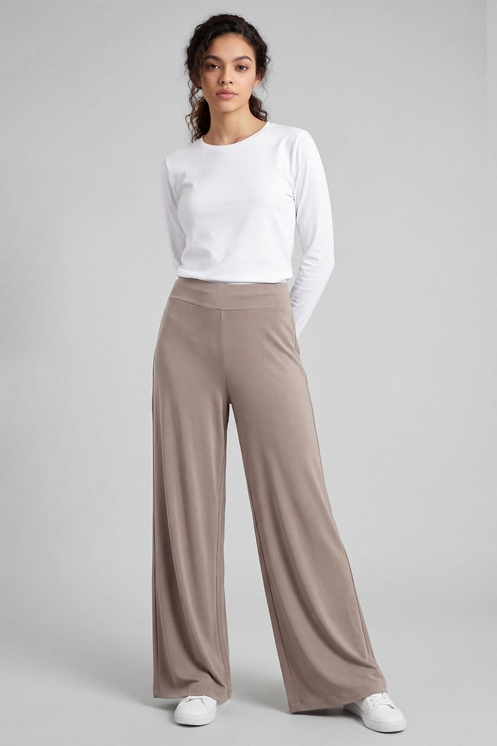 Tommy Life Siyah Comfort Fit Geniş Paça Korsajlı Palazzo Kadın Pantolon - 94681