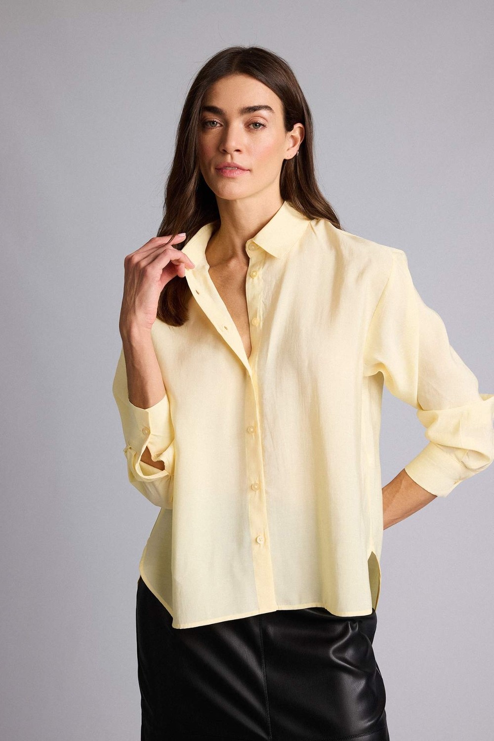 DeFacto Overshirt Fit Klasik Yaka Modal Uzun Kollu Gömlek H7396AX26SP görsel 8