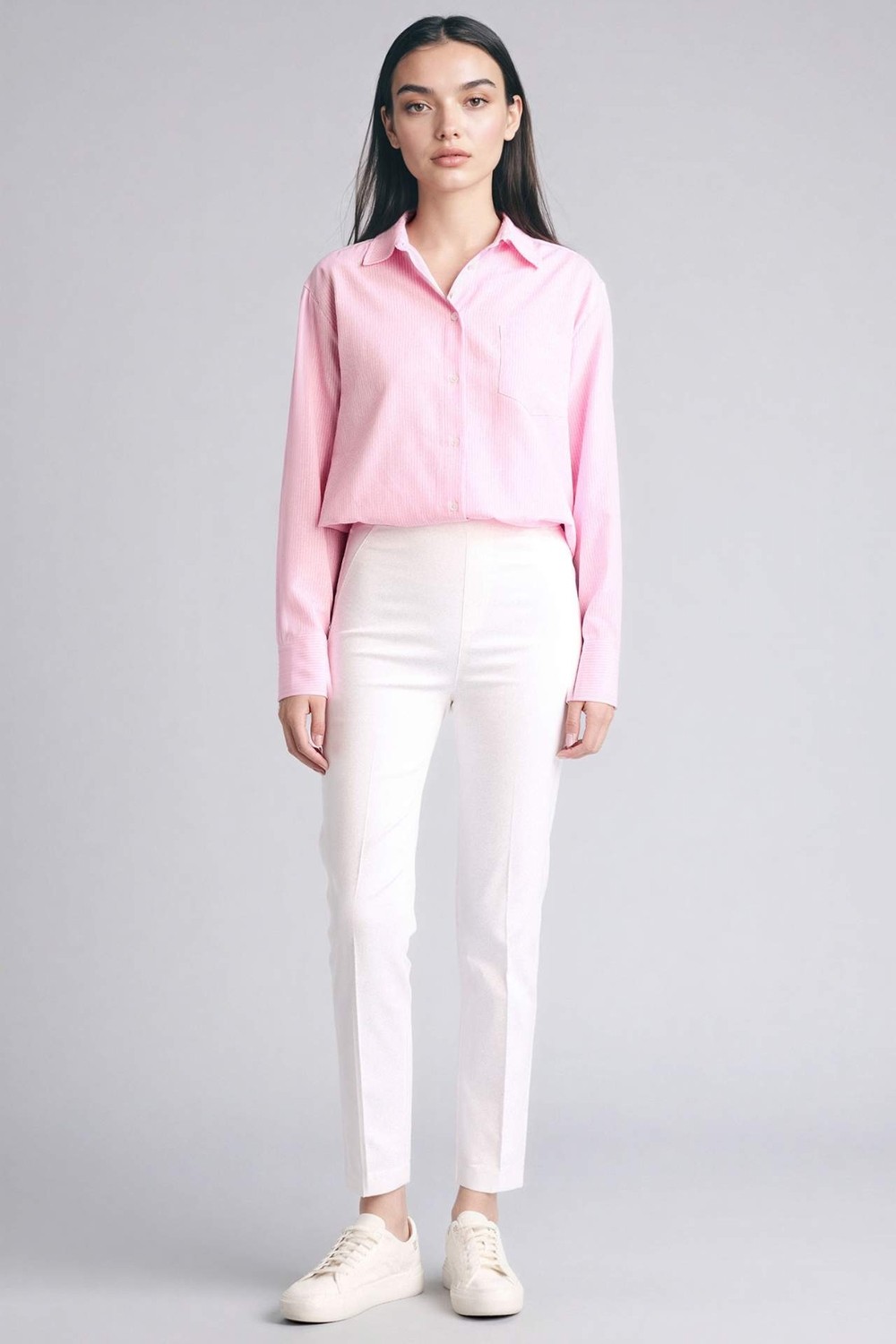 DeFacto Pamuklu Sigaret Normal Bel Düz Paça Saten Lacivert Pantolon J8743AZ26SP