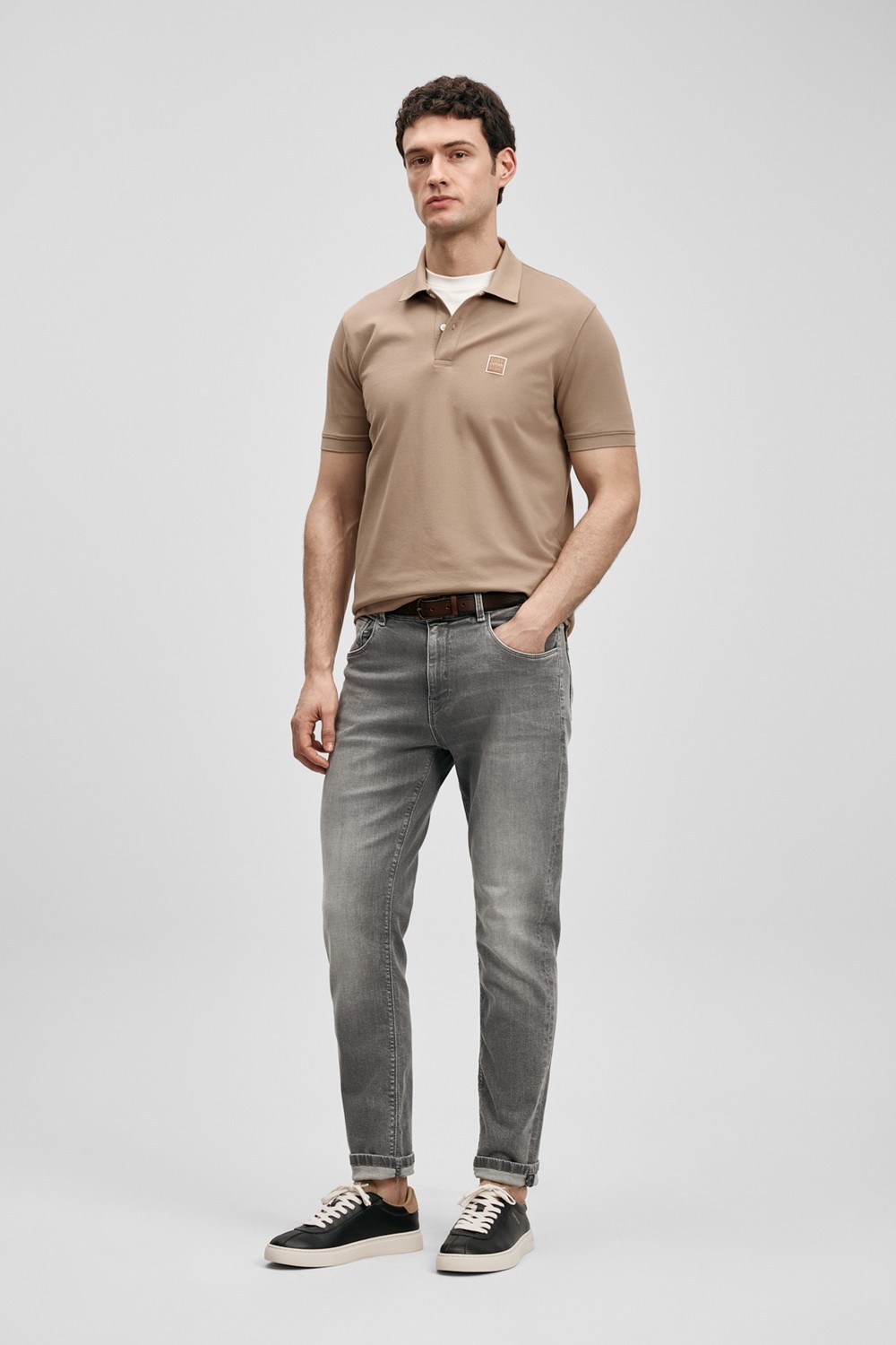 Lufian Carter Smart Erkek Polo Tişört Kırık Beyaz