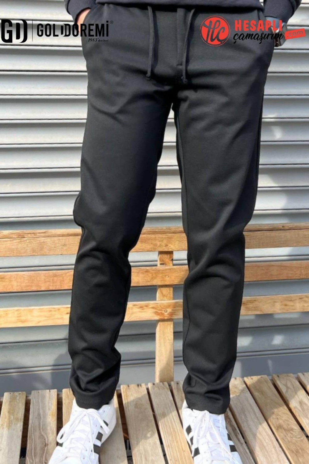 GD Goldoremi Erkek Jakarlı Çelik Örme Regular Beli Lastikli İpli Fermuarlı Rahat Jogger Pantolon görsel 7