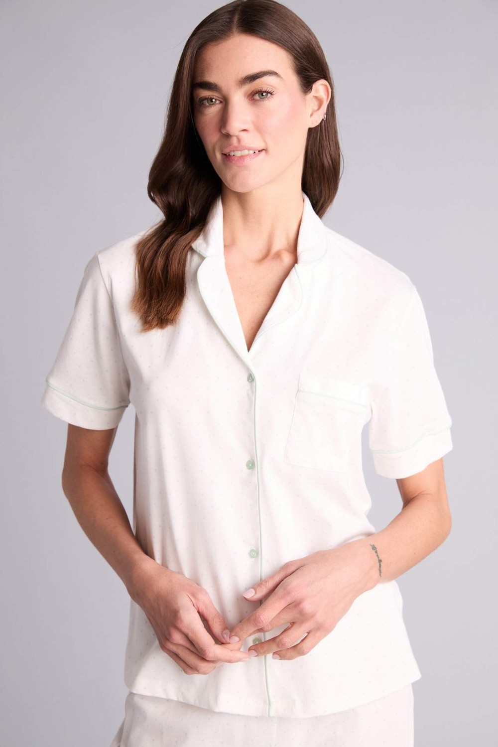 DeFacto %100 Pamuk Regular Fit Kısa Kollu Pijama Takımı H1700AX26SP görsel 2