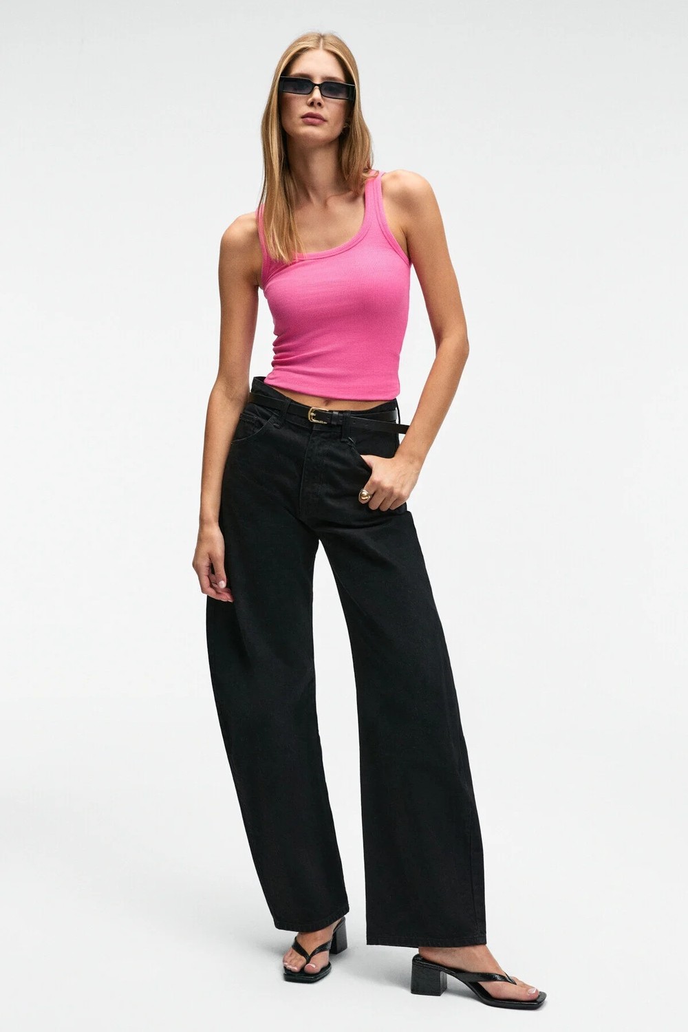 Ethiquet LILLESOL Kadın Fitilli Görünümlü Slim Fit Vücuda Oturan Havuz Yakalı Pamuklu Basic Bej Bluz Atlet görsel 4