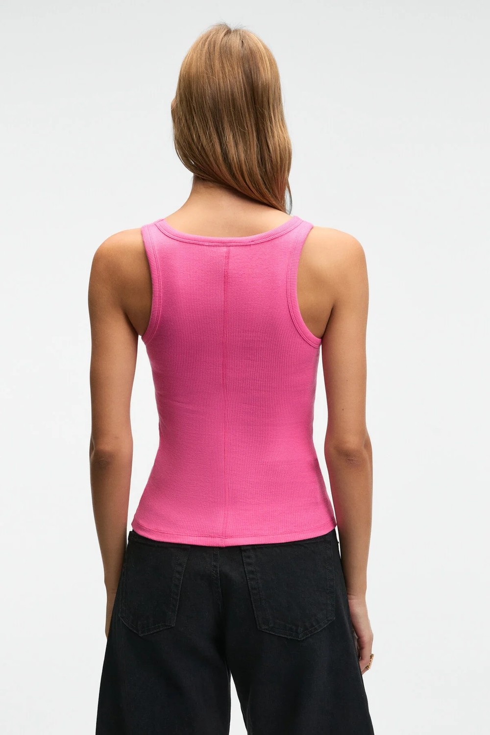 Ethiquet LILLESOL Kadın Fitilli Görünümlü Slim Fit Vücuda Oturan Havuz Yakalı Pamuklu Basic Bej Bluz Atlet görsel 5