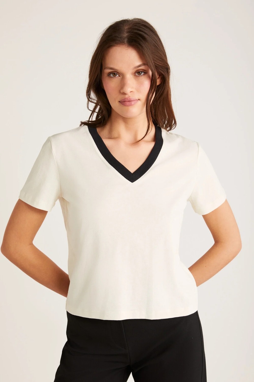 Ethiquet CAMILLE Kadın Siyah T-Shirt