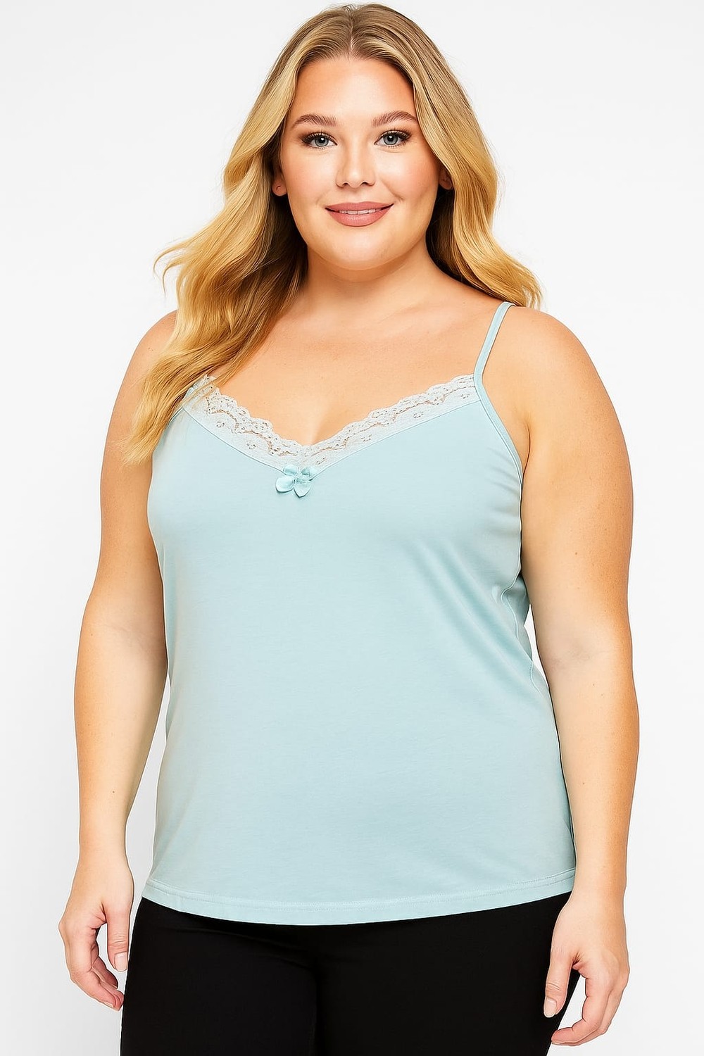 Wear Treasure Hnx Pamuklu Yakası Dantel Ince Askılı Kadın Atlet