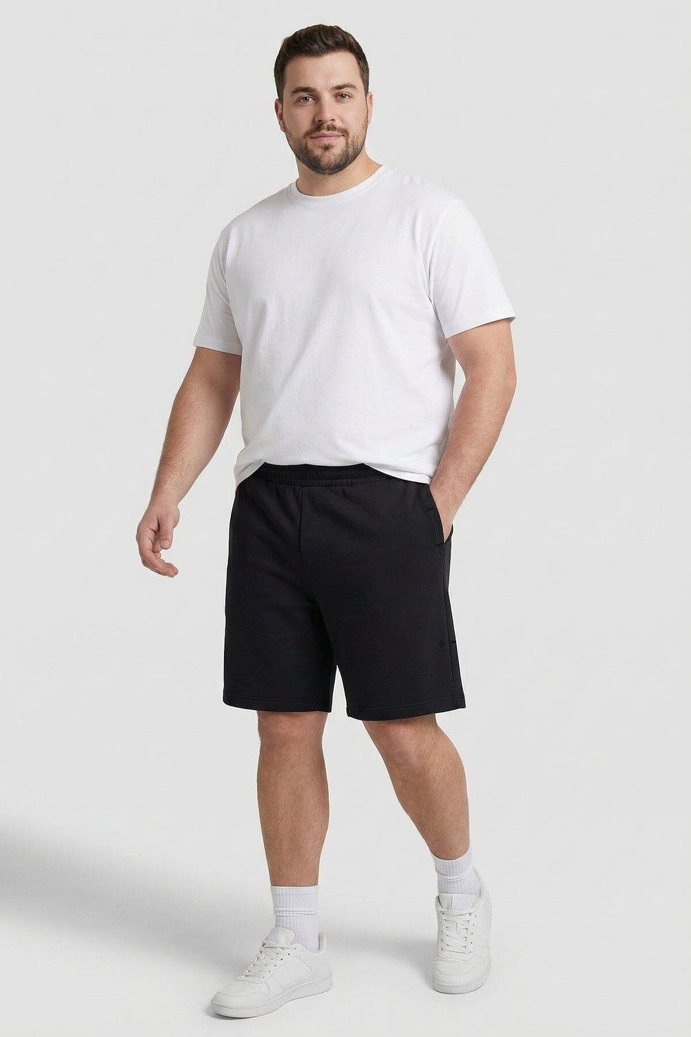 Tommy Life Siyah Rahat Form Bağcıklı Cep Detaylı Battal Büyük Beden Erkek Şort - 81297 görsel 7