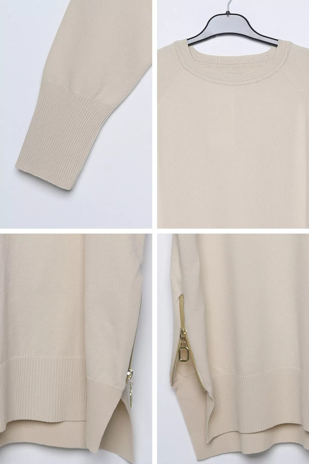 Gülseli Yan Fermuarlı Tesettür Triko Tunik P-00020925 görsel 5