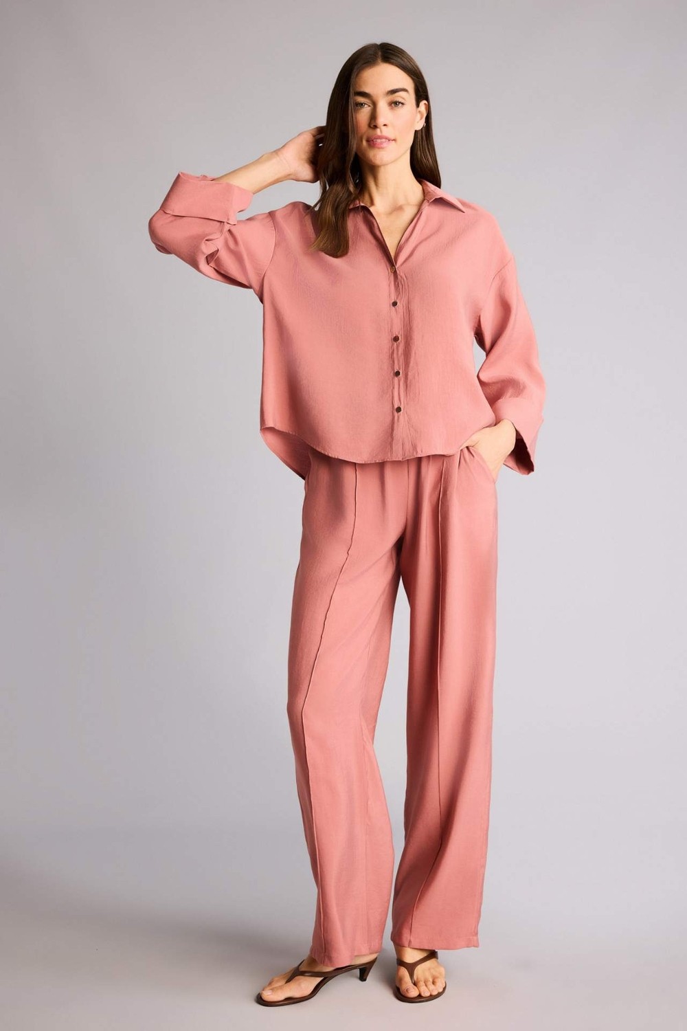 DeFacto Wide Leg Yüksek Bel Modal Pantolon E8235AX26SM görsel 7