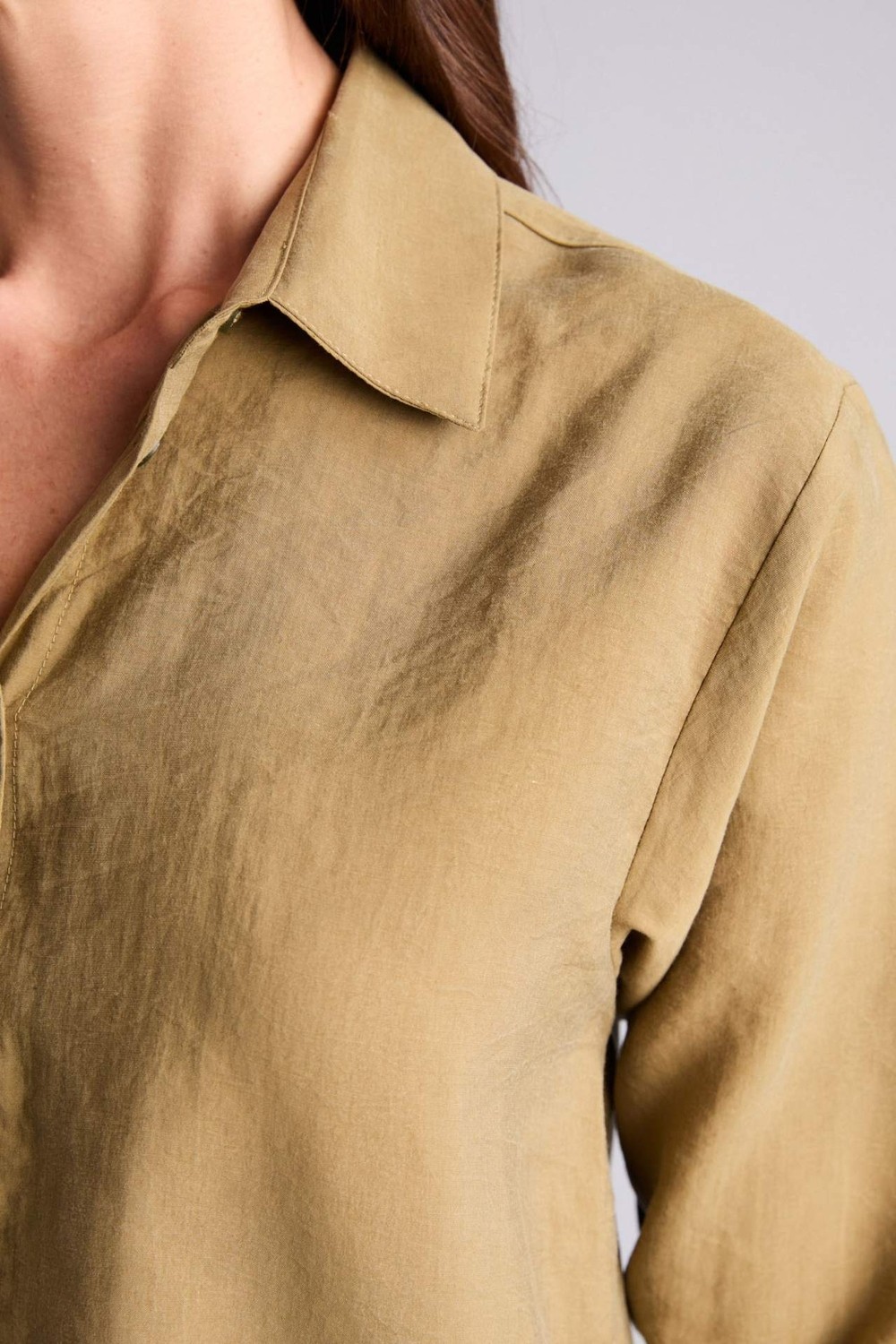 DeFacto Overshirt Fit Klasik Yaka Modal Uzun Kollu Gömlek H7396AX26SP görsel 4