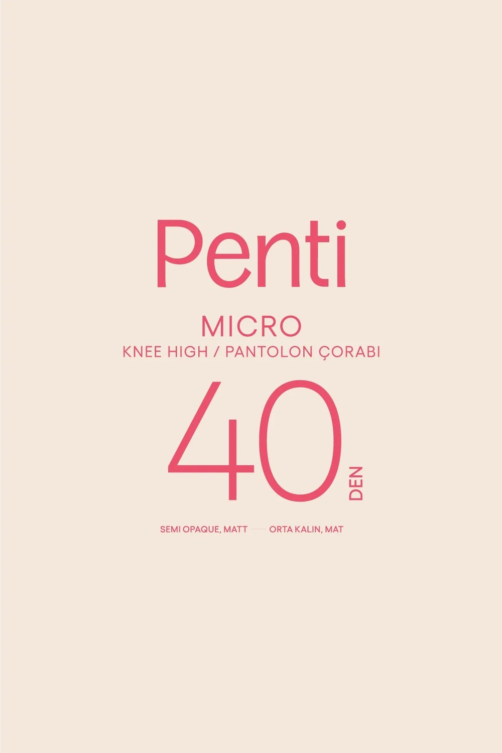 Penti Micro 40 (Mus) Düz Pantolon Dizaltı Çorap görsel 3