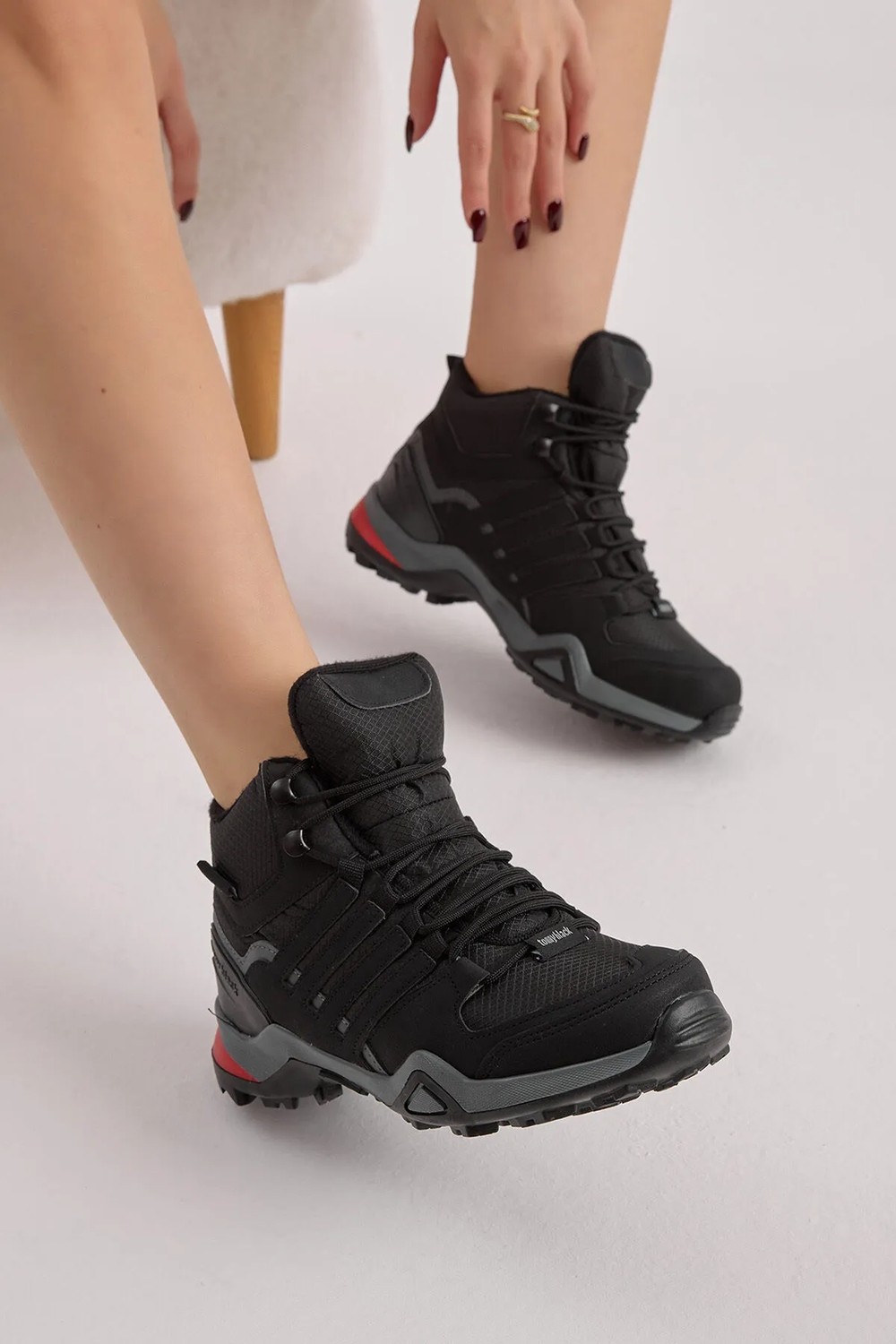 Tonny Black Tonnyblack Unisex Trekking Bot Siyah Füme Su Geçirmez Malzeme ile Kışlık Rahat Taban TB242 görsel 5