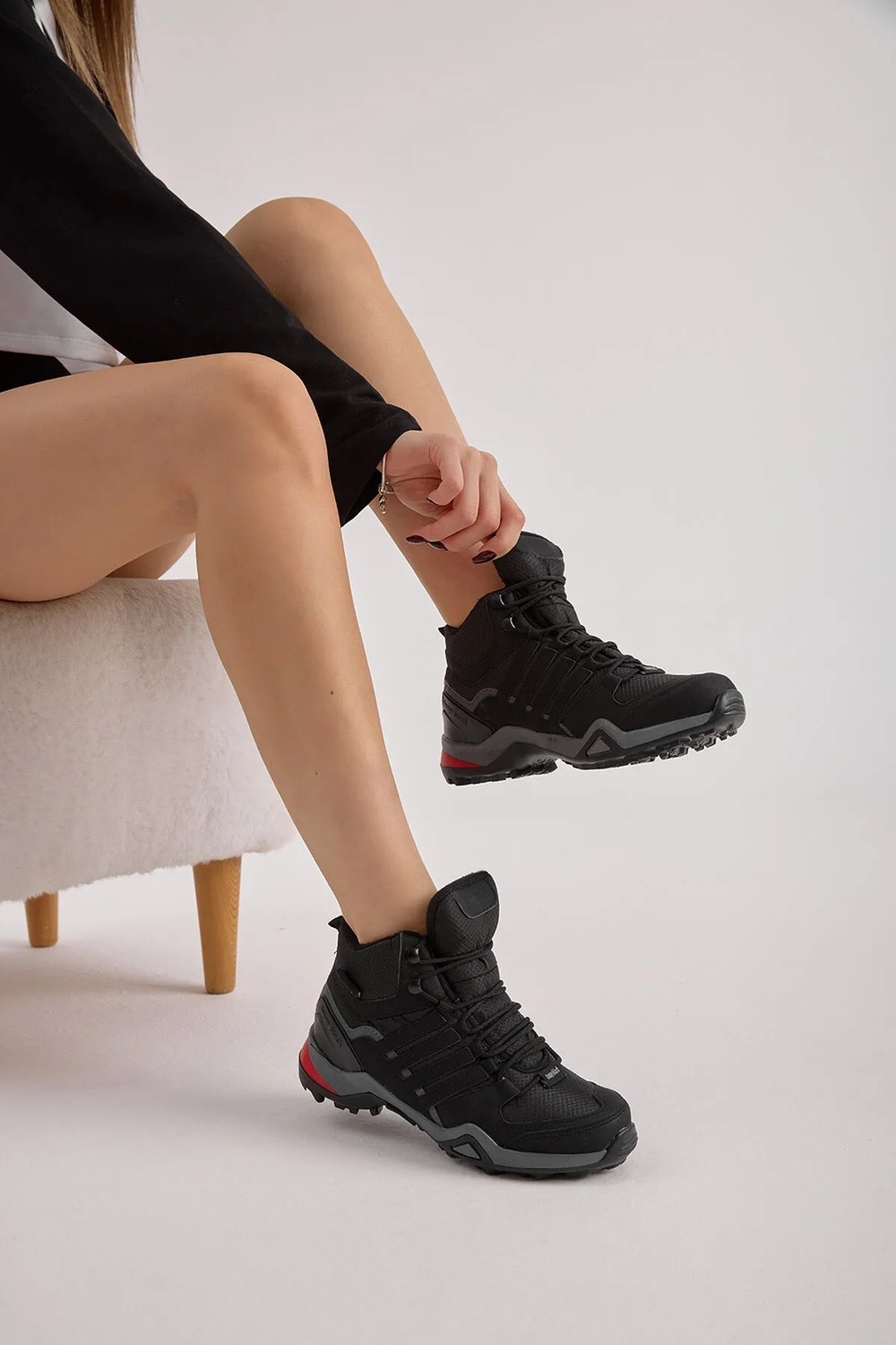 Tonny Black Tonnyblack Unisex Trekking Bot Siyah Füme Su Geçirmez Malzeme ile Kışlık Rahat Taban TB242 görsel 6