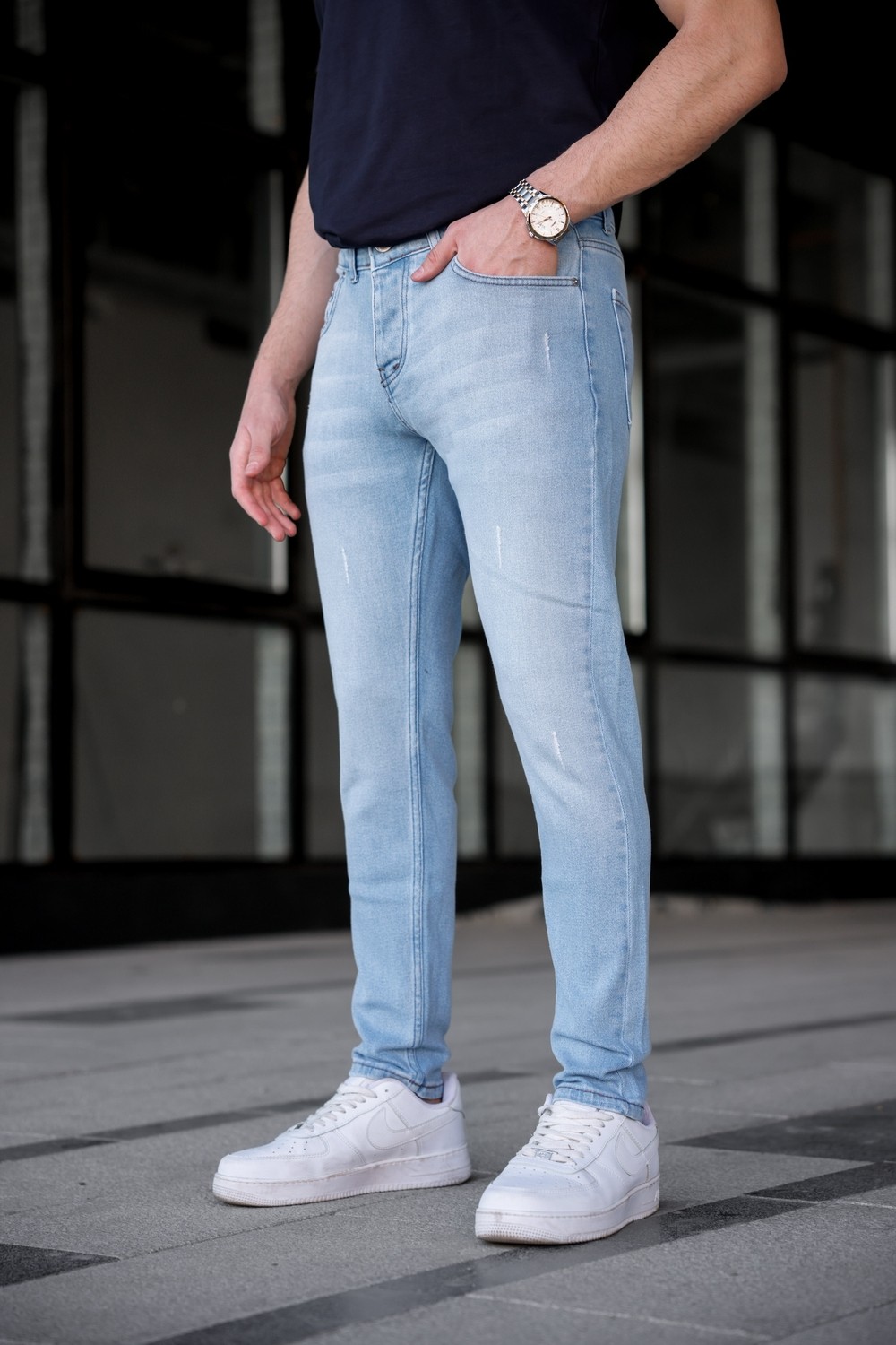 Enerjin Erkek Slim Fit Likralı Kot Pantolon Siyah Tırnaklı