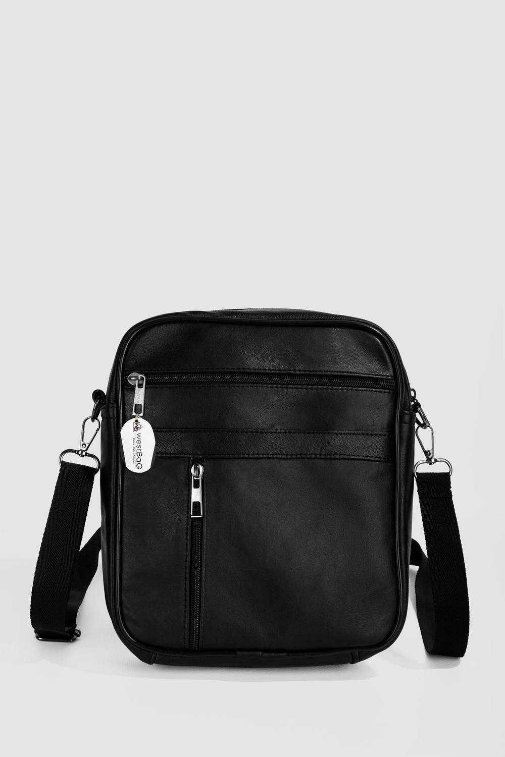 Westbag Hakiki Deri Unisex Çok Gözlü Fermuarlı Postacı Omuz Çantası