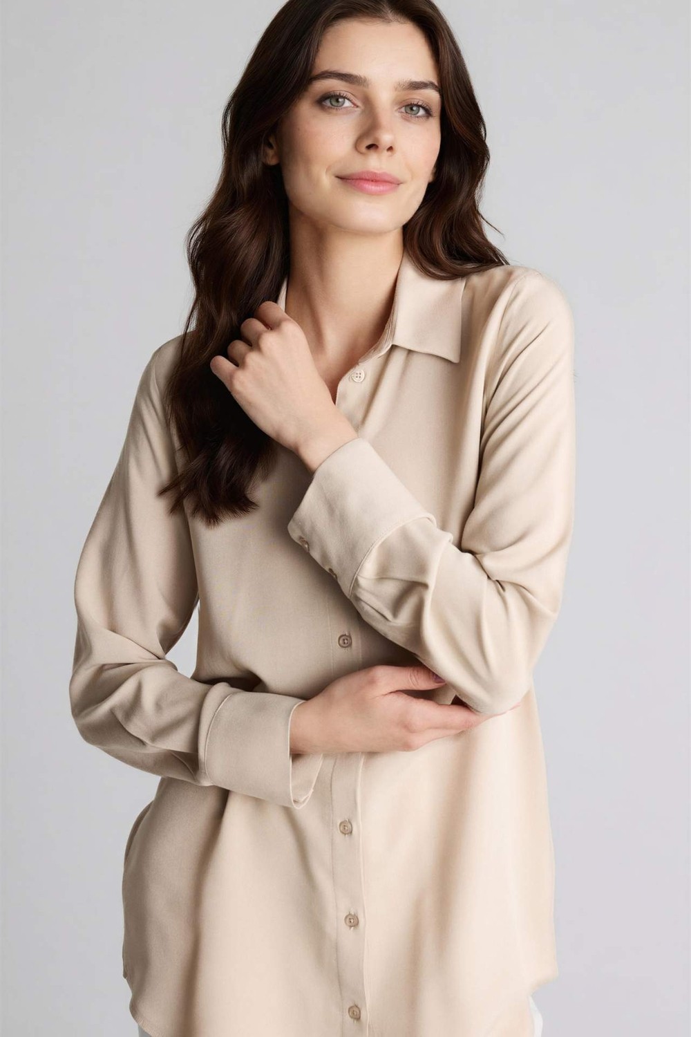 DeFacto Regular Fit Basic Uzun Kollu Tesettür Gömlek Tunik Z3538AZ26SP