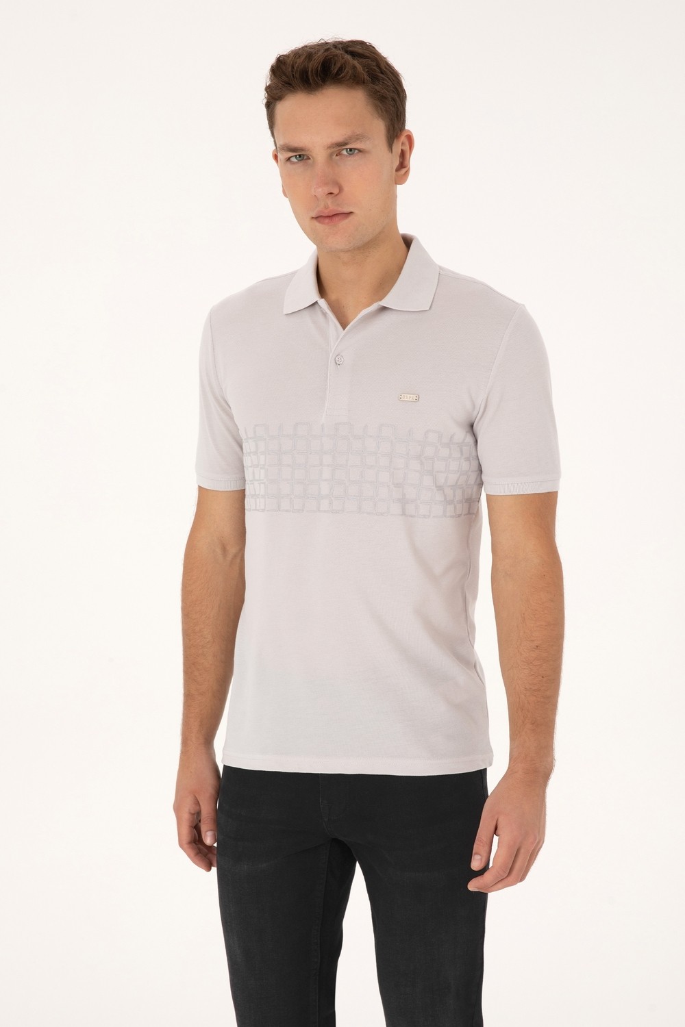 U.S. Polo Assn. Erkek Regular Fit Polo Yaka Açık Mavi Tişört 50324789-VR003