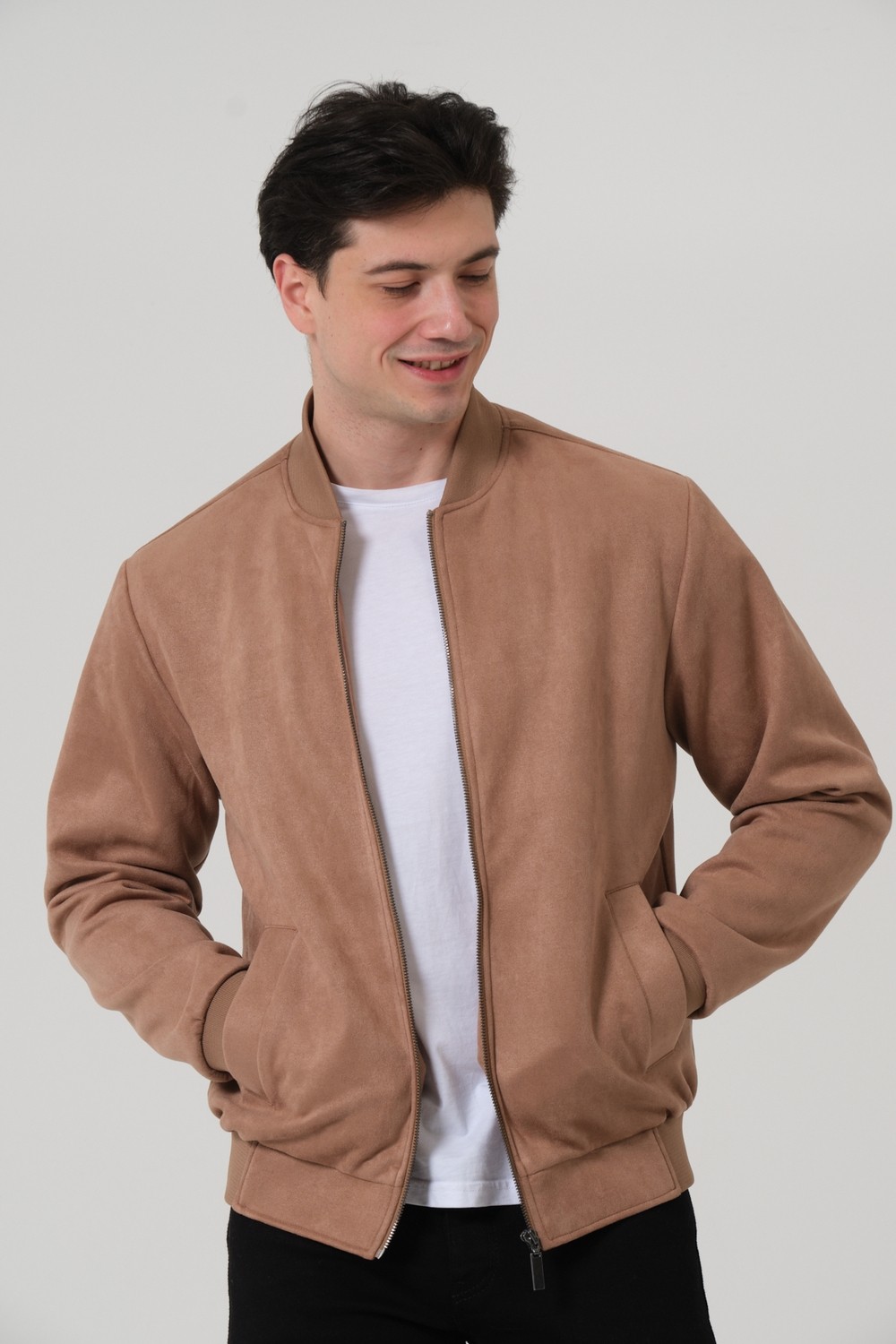 Pique NICKEL ERKEK MONT Erkek Süet Bomber Mont görsel 2
