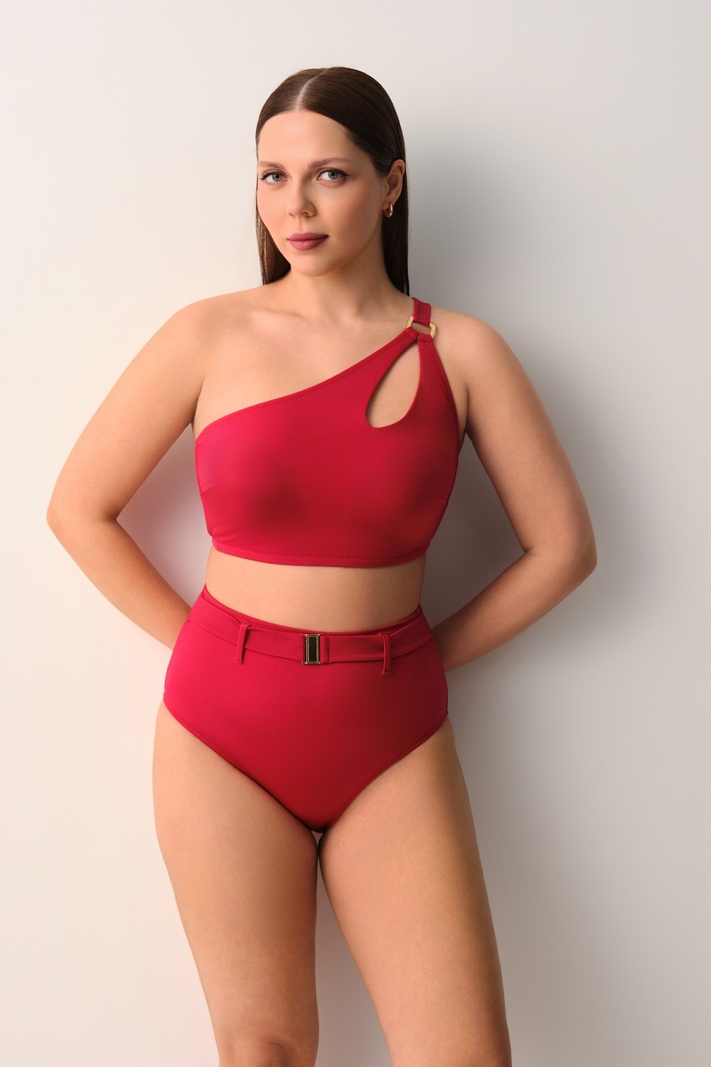 Suwen Tek Omuz Bikini Üst görsel 2