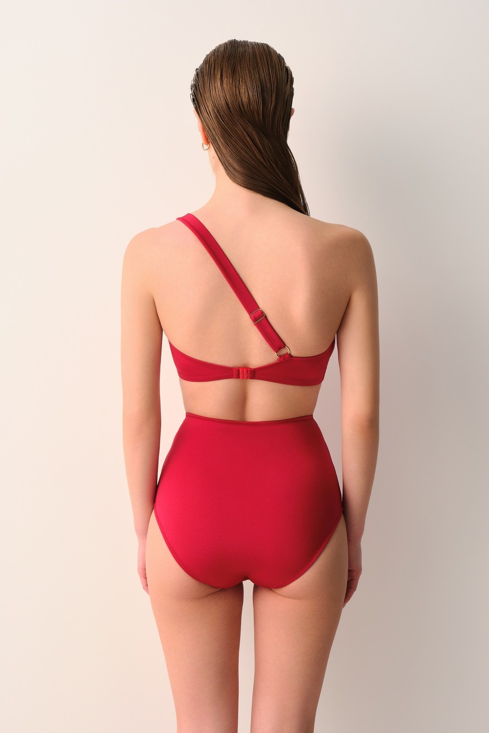 Suwen Tek Omuz Bikini Üst görsel 4