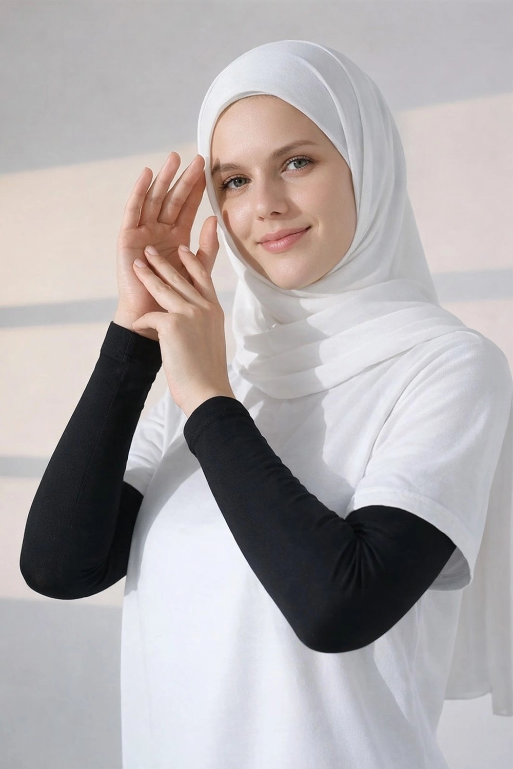 Erdenay Tekstil Kaliteli Penye Namaz Kolluğu 3 Çift - Siyah - Beyaz - Kahve görsel 2