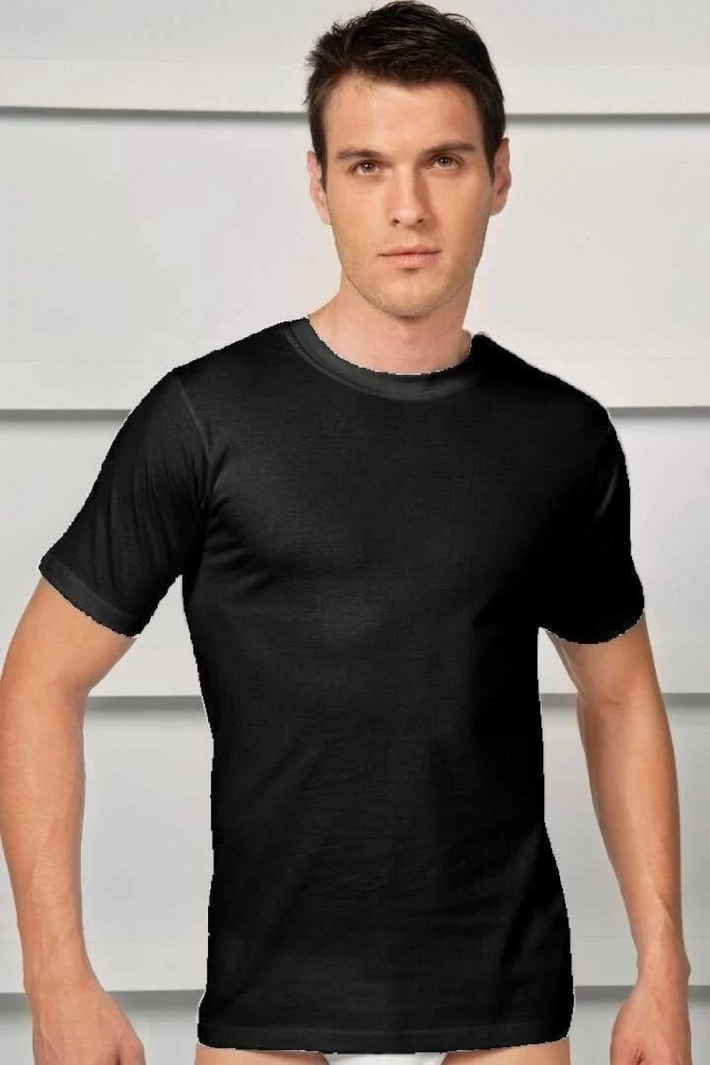Marsilyan - Erkek Pamuklu Kısa Kol Dar Yaka Klasik Fanila T-Shirt