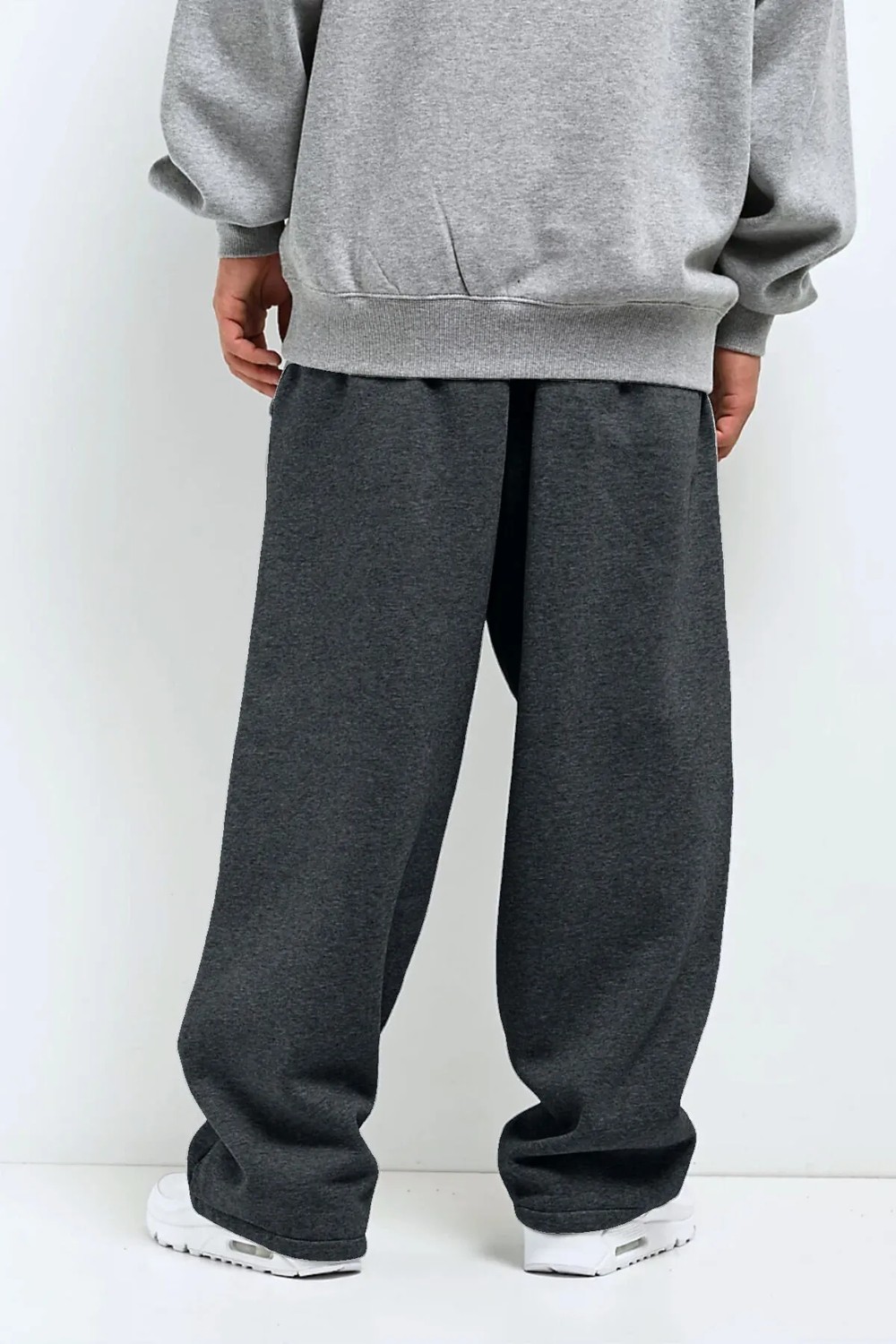 BSBSPOR Erkek Kadın Baggy Bol Kesim Eşofman Altı Jogger Paça Siyah Gri Füme Oversize görsel 8