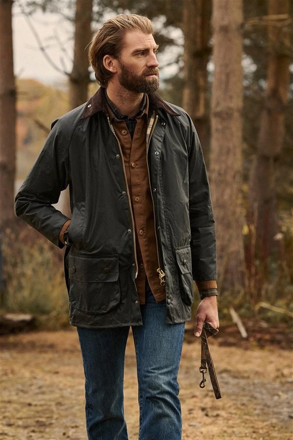 Barbour Beaufort SG91 Sage Yağlı Ceket Erkek Günlük Kullanım İçin Yeşil Renk Orta Kalınlık görsel 5