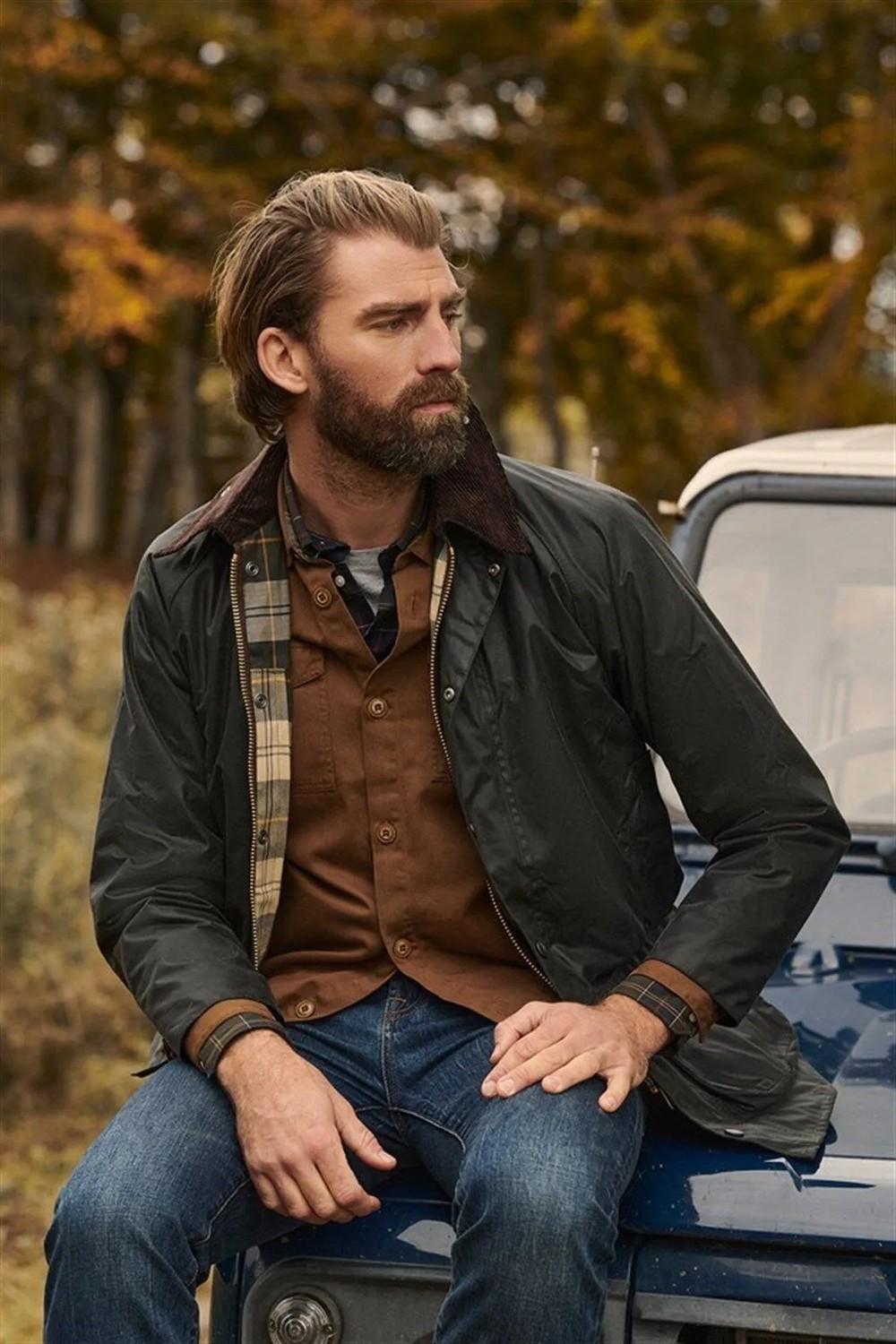 Barbour Beaufort SG91 Sage Yağlı Ceket Erkek Günlük Kullanım İçin Yeşil Renk Orta Kalınlık görsel 6