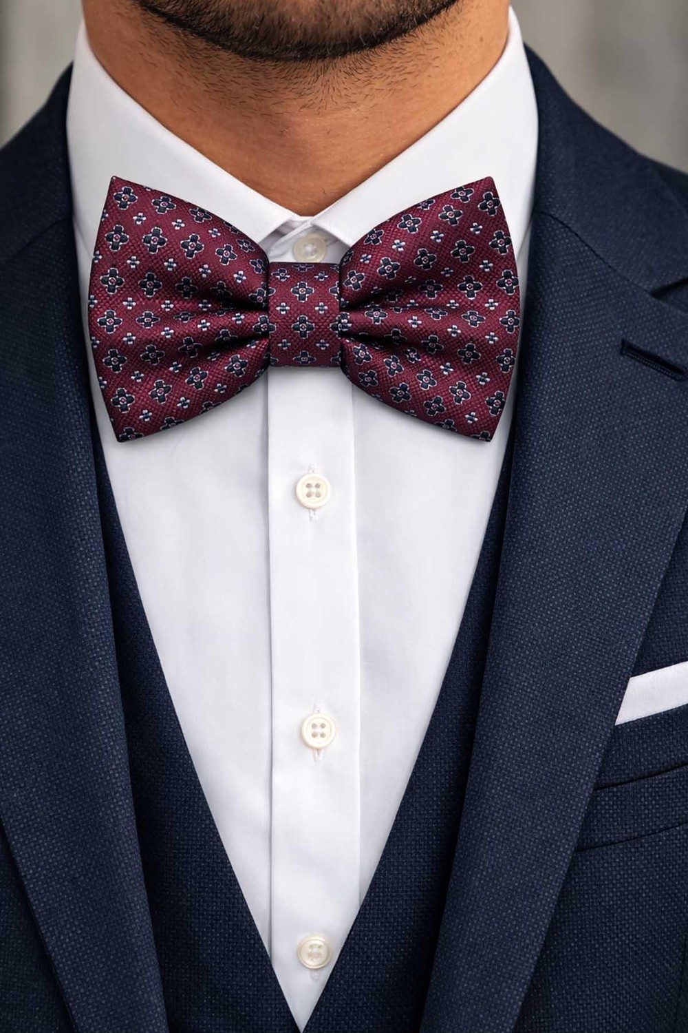 Kravatkolik Bordo Motif Desen Papyon P2027