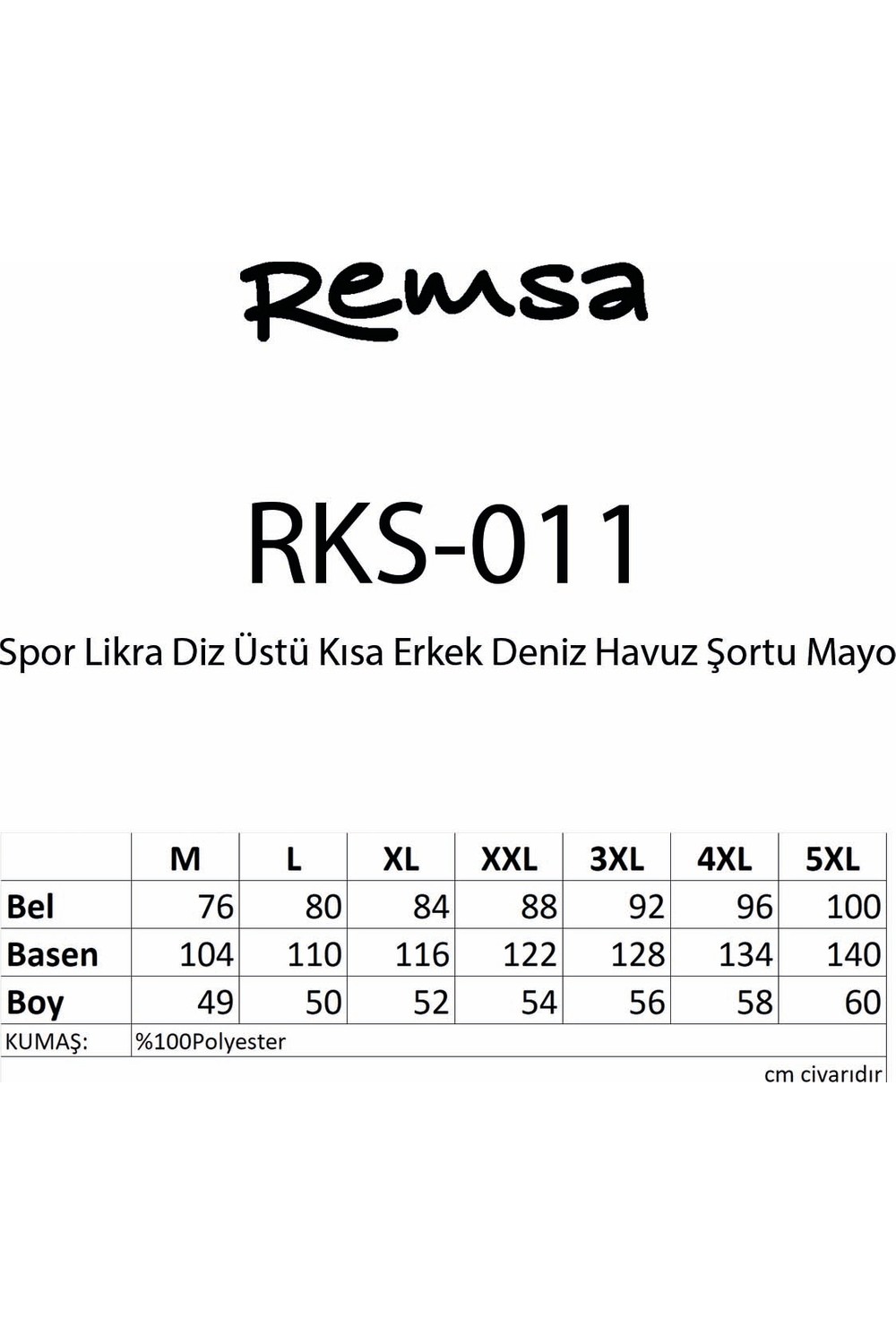 Remsa Mayo Spor Likra Kısa Erkek Deniz Havuz Şortu Mayo RKS-011 Lacivert görsel 3