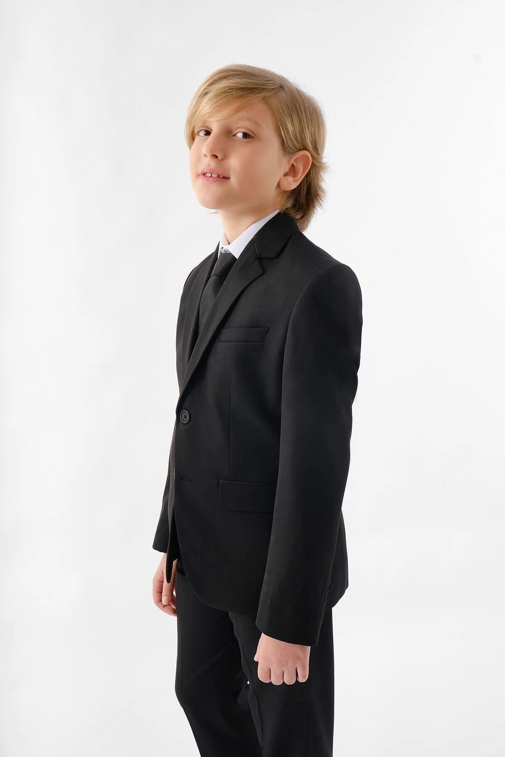 Doctor Junior Gabardin Slim Fit Erkek Çocuk Takım Elbise Siyah 14 Yaş Modeli ile Şık Görünüm görsel 8