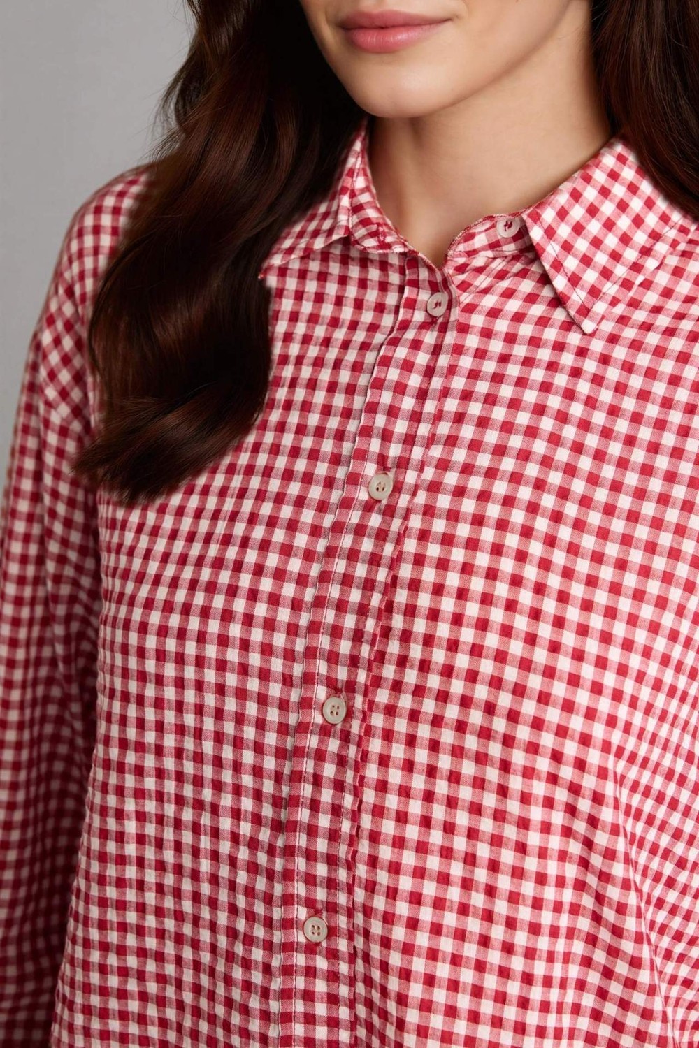 DeFacto Regular Fit Krinkıl Kumaş Uzun Kollu Tunik H4875AX26SP görsel 5