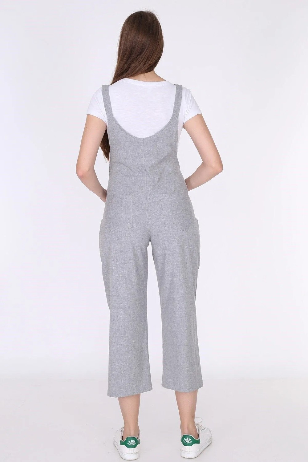 Luvmabelly Gri Hamile Salopet %50 Pamuk %50 Polyester Ayarlanabilir Askılı Model görsel 8