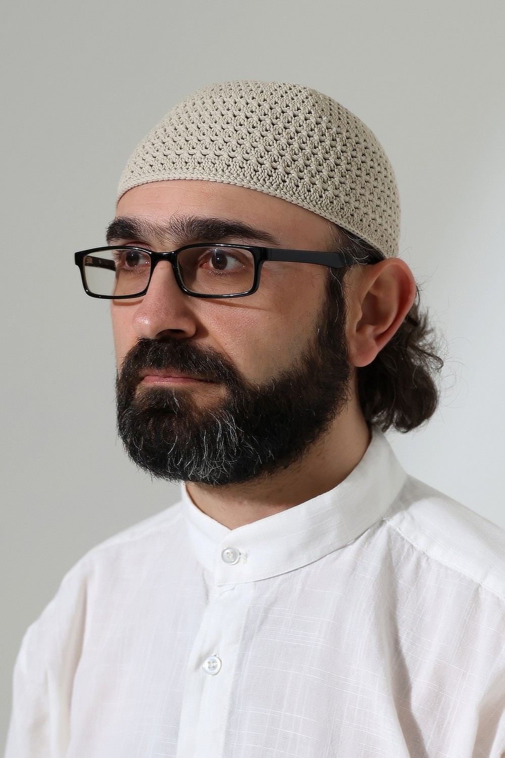 İhvan Online Kehribar Örme Namaz Takkesi, Örgü Motifli Takke Siyah görsel 8