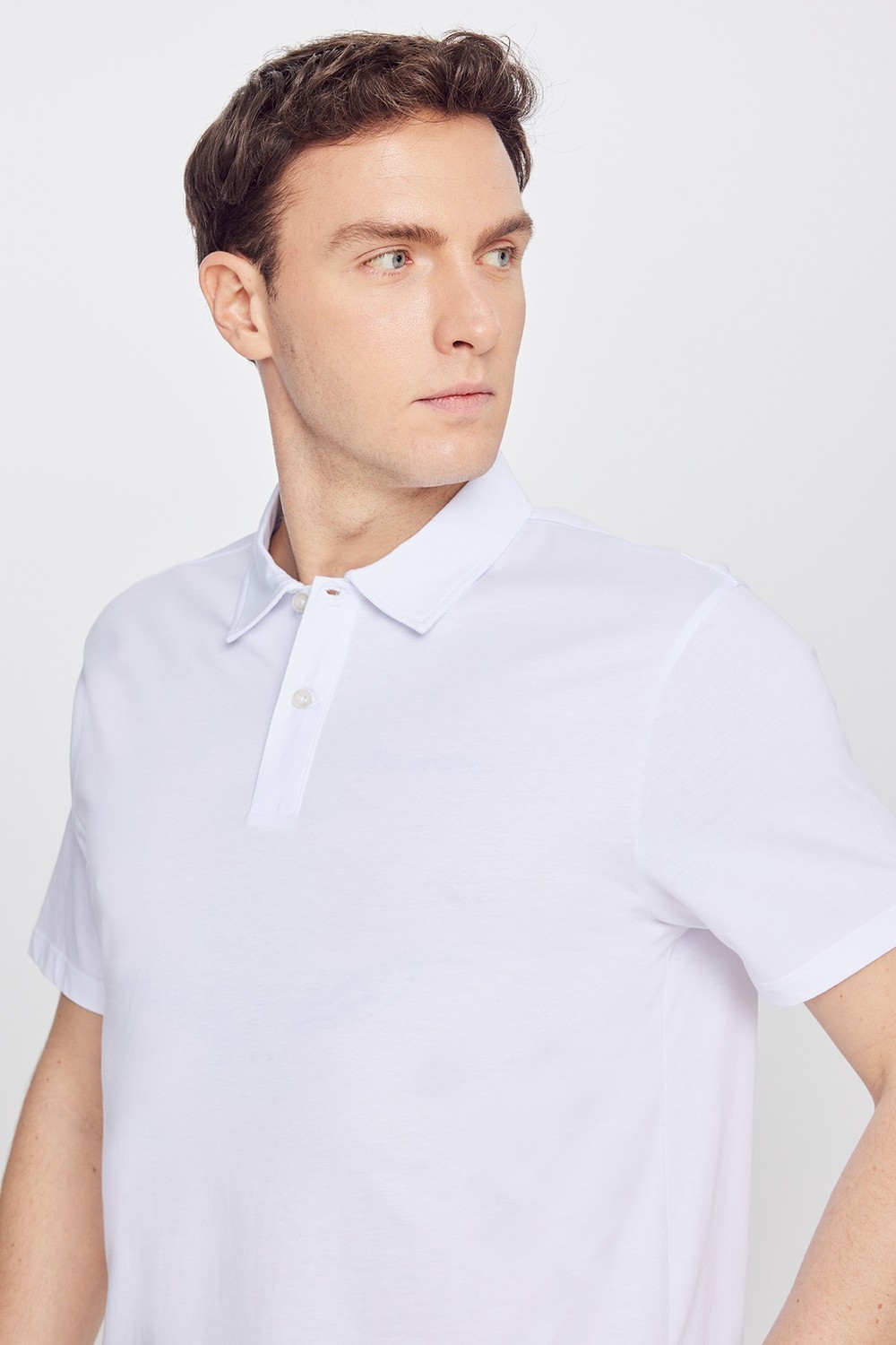 Altınyıldız Classics Erkek Beyaz %100 Pamuk Standart Fit Normal Kesim Polo Yaka Tişört görsel 4
