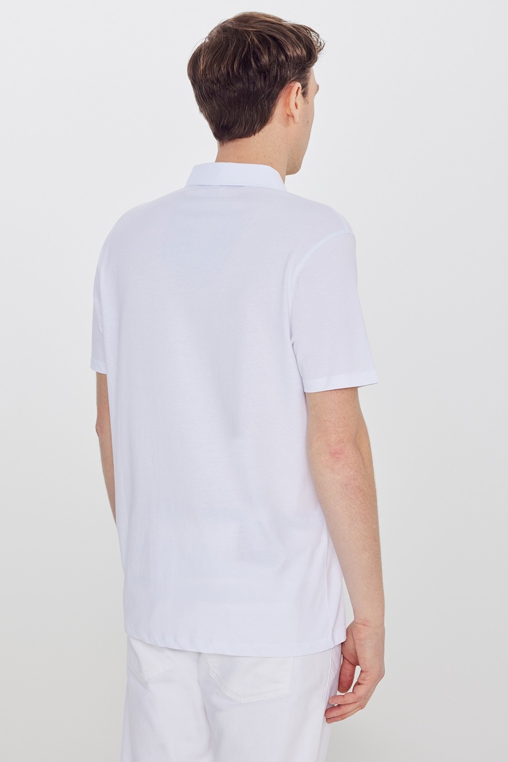 Altınyıldız Classics Erkek Beyaz %100 Pamuk Standart Fit Normal Kesim Polo Yaka Tişört görsel 5