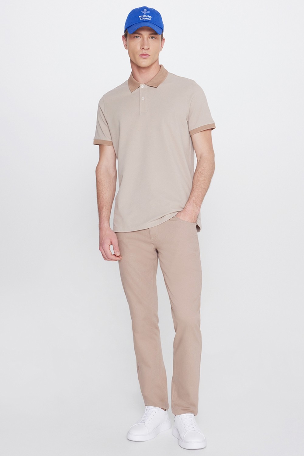 Altınyıldız Classics Erkek Yeşil-Lacivert %100 Pamuk Slim Fit Dar Kesim Polo Yaka Tişört görsel 7