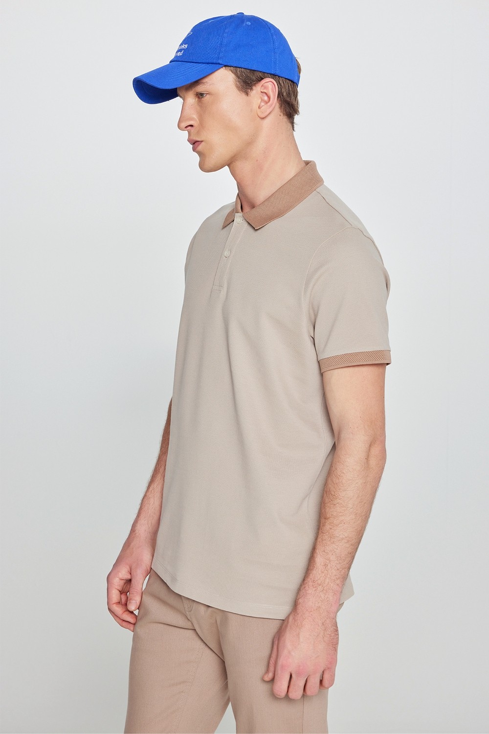 Altınyıldız Classics Erkek Yeşil-Lacivert %100 Pamuk Slim Fit Dar Kesim Polo Yaka Tişört görsel 8