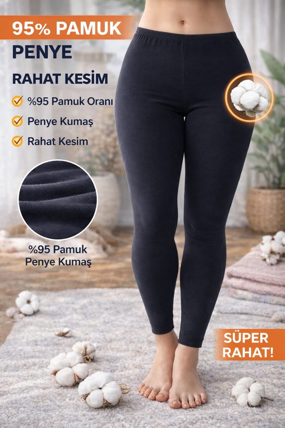 Medament RAHAT KALIP YÜKSEK BEL AĞLI PENYE TAYT [RAHAT KALIP,PAMUKLU TAYT]
