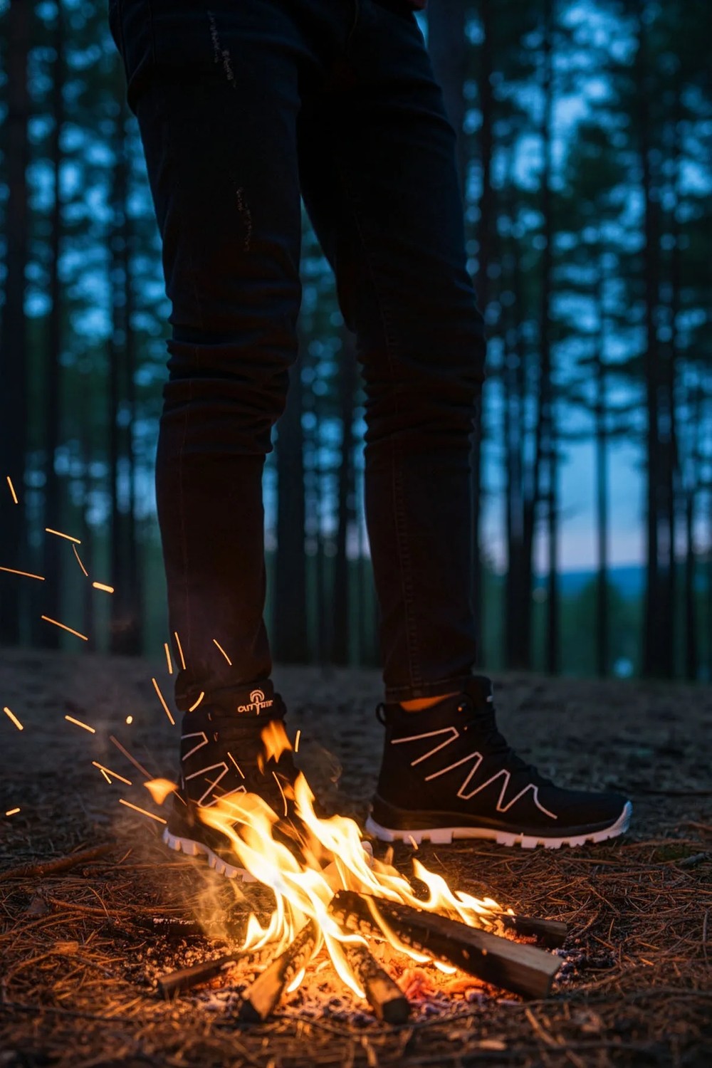 Big King Siyah Beyaz Erkek Outdoor Trekking Bot Rahat Taban ve Kısa Topuk Özelliği ile görsel 5