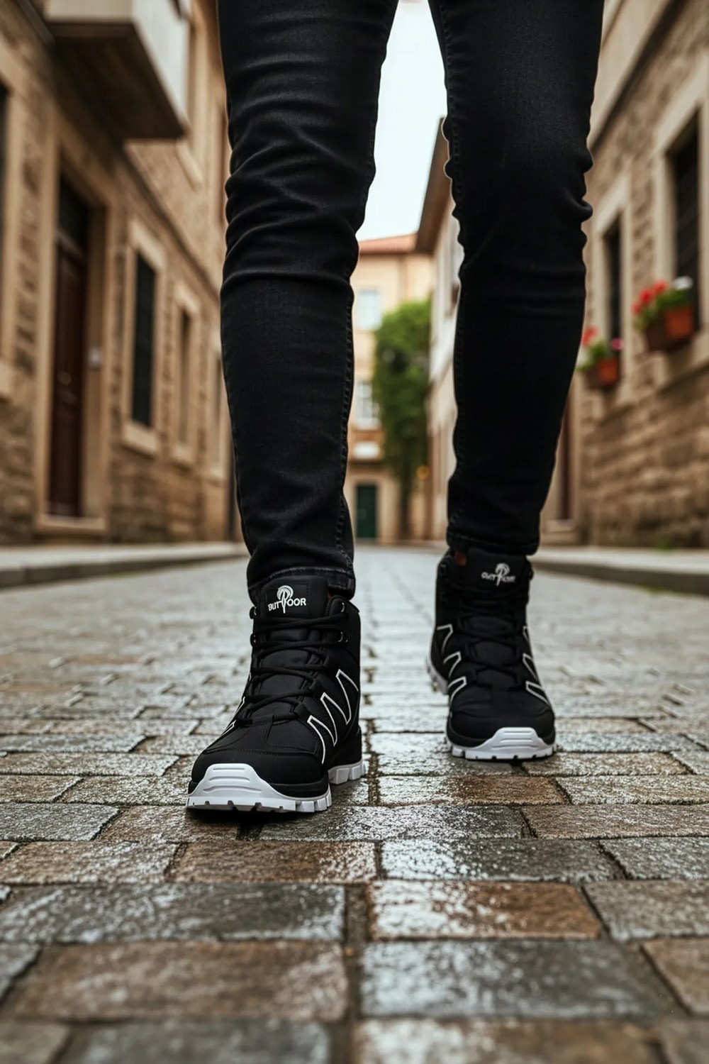 Big King Siyah Beyaz Erkek Outdoor Trekking Bot Rahat Taban ve Kısa Topuk Özelliği ile görsel 7