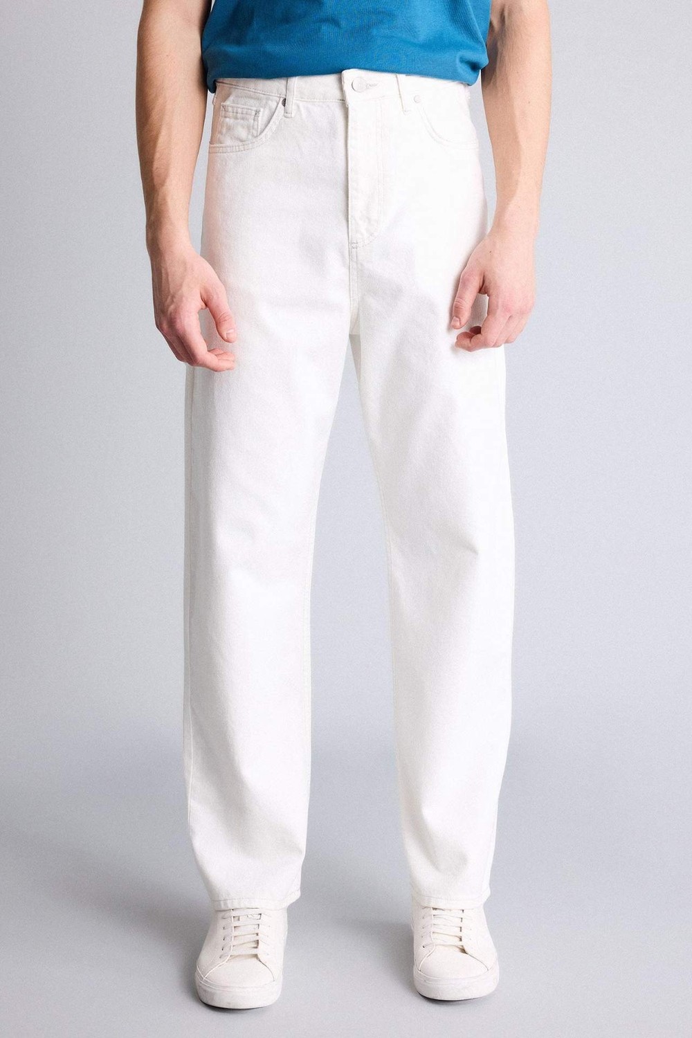 DeFacto Baggy Fit Normal Bel Geniş Paça Jean Pantolon F6646AX26SM görsel 4
