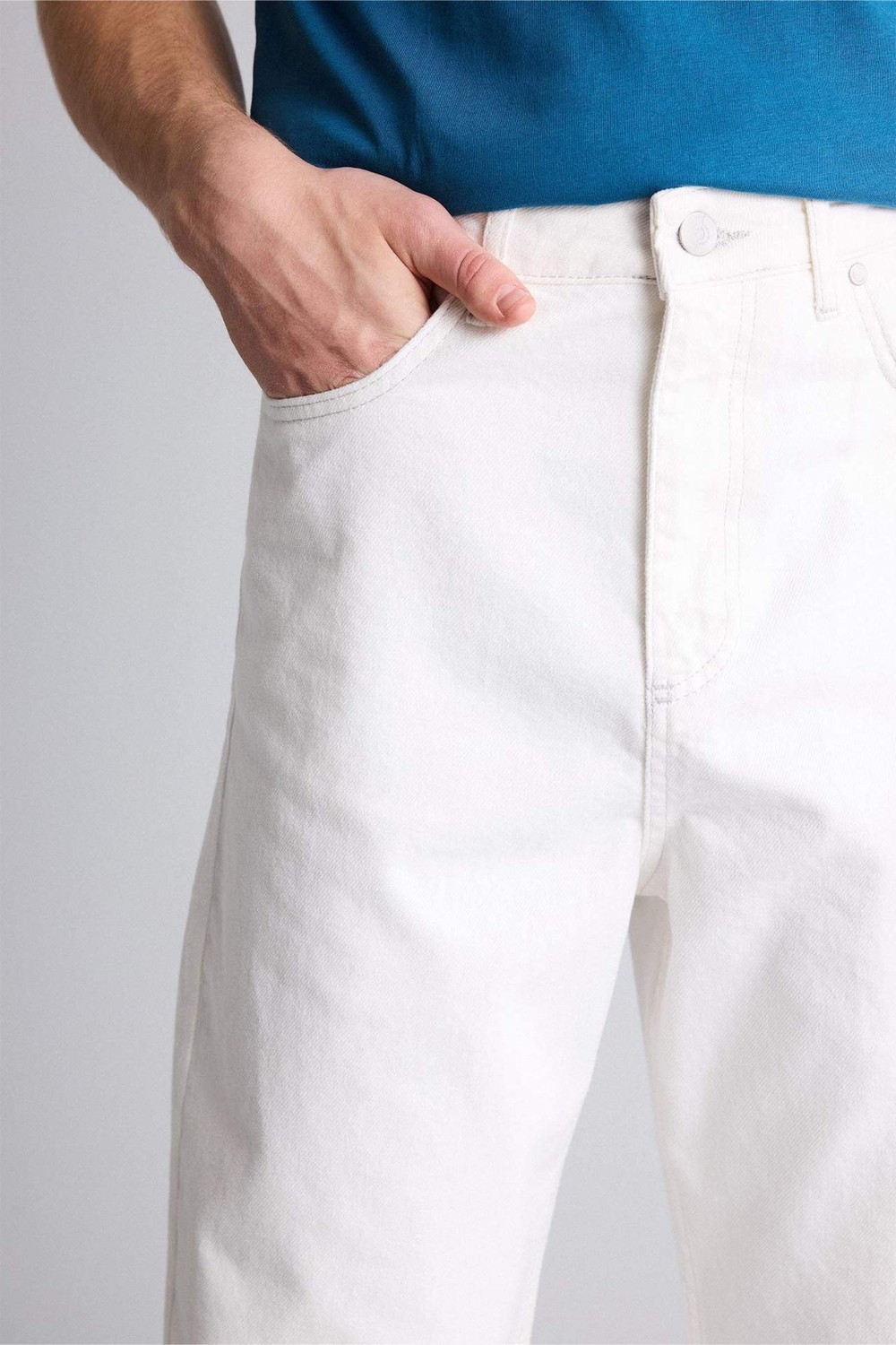 DeFacto Baggy Fit Normal Bel Geniş Paça Jean Pantolon F6646AX26SM görsel 5