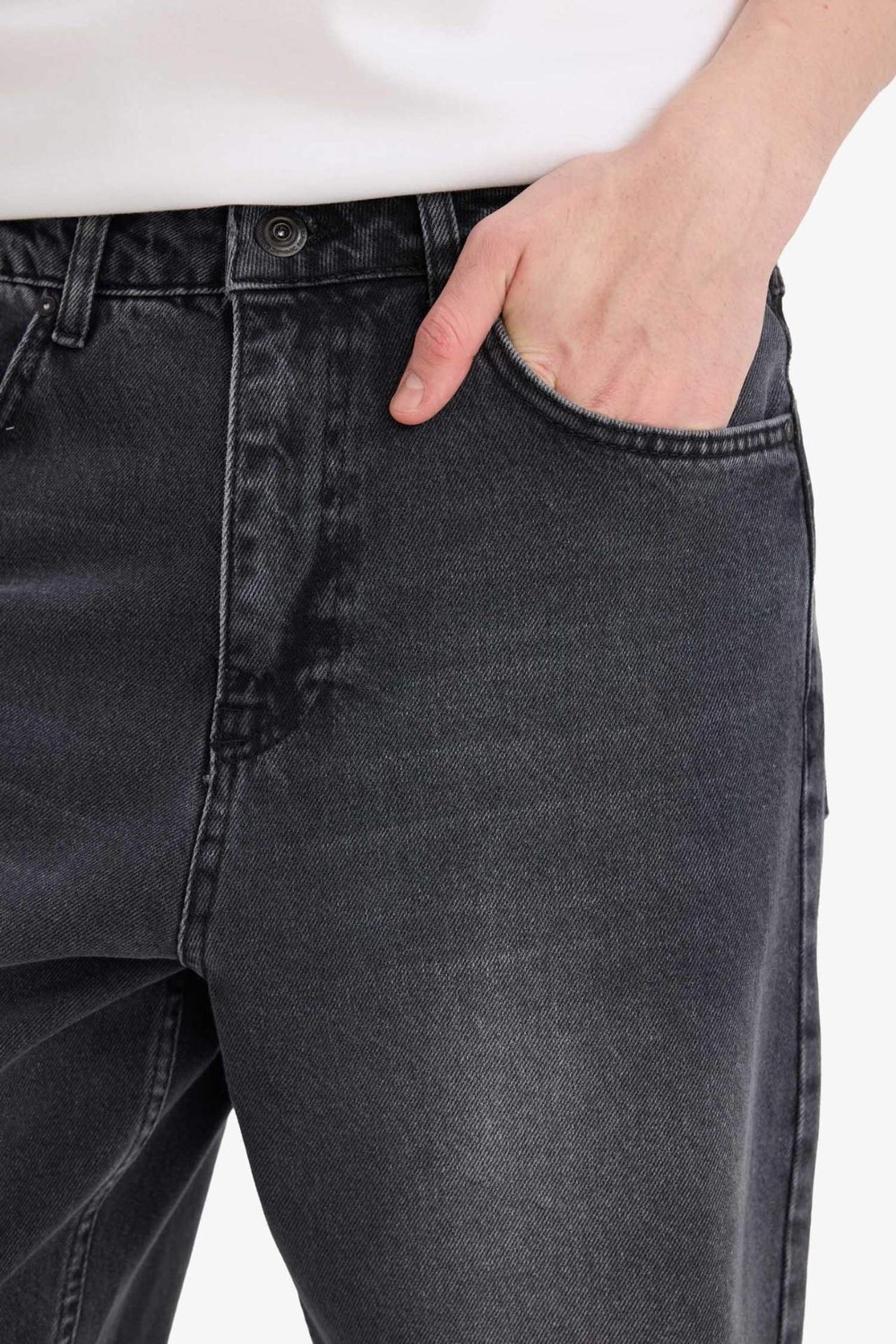 DeFacto Baggy Fit Normal Bel Geniş Paça Jean Pantolon G8480AX26SP görsel 5