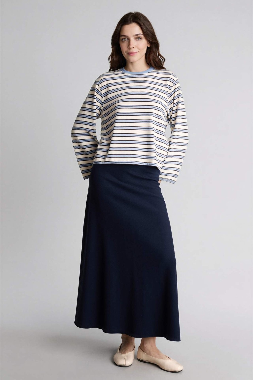 DeFacto A Kesim Selanik Kumaş Etek G9388AX26SP görsel 2