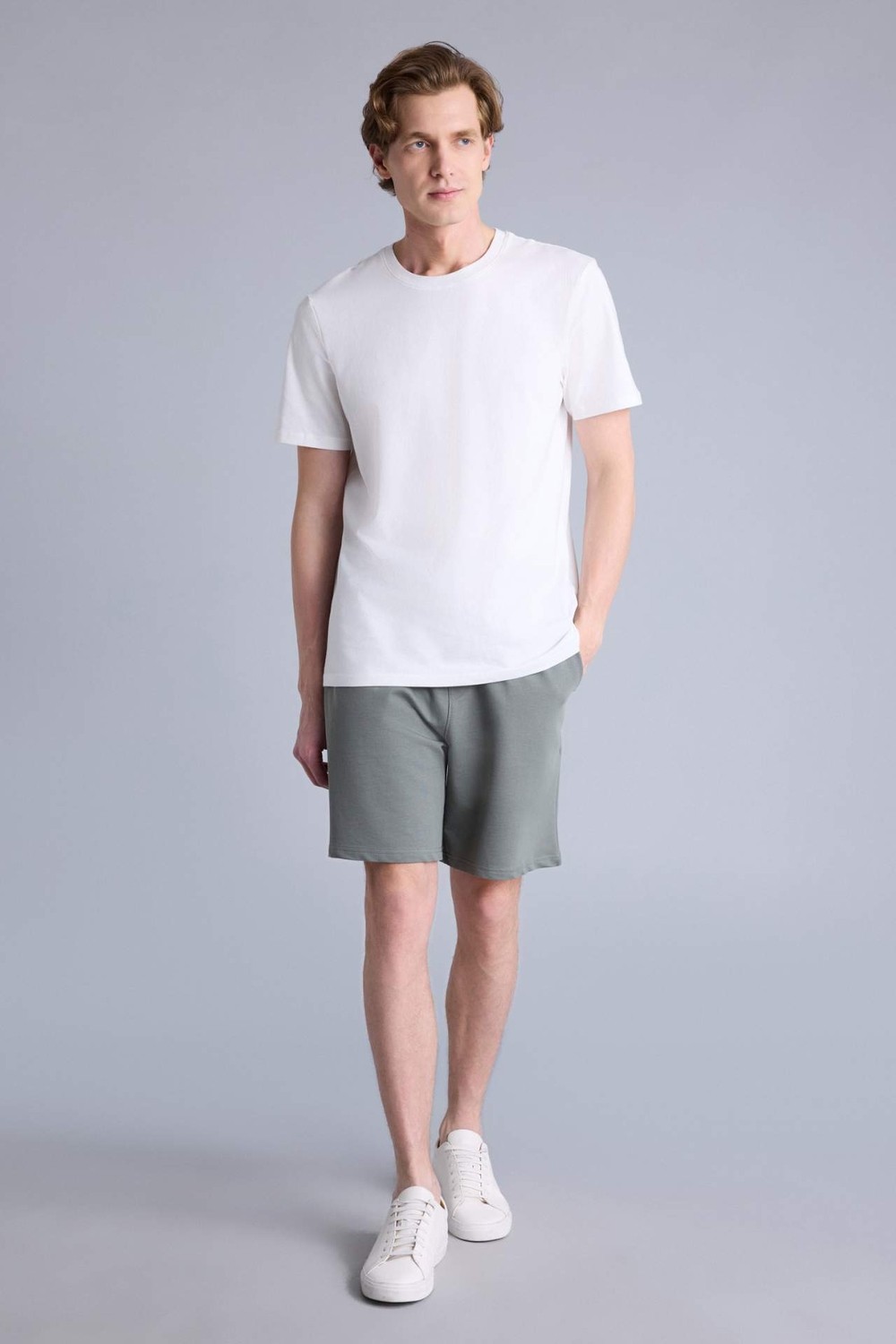 DeFacto Slim Fit Cepli Pamuklu Basic Bermuda Şort W1105AZ26SM